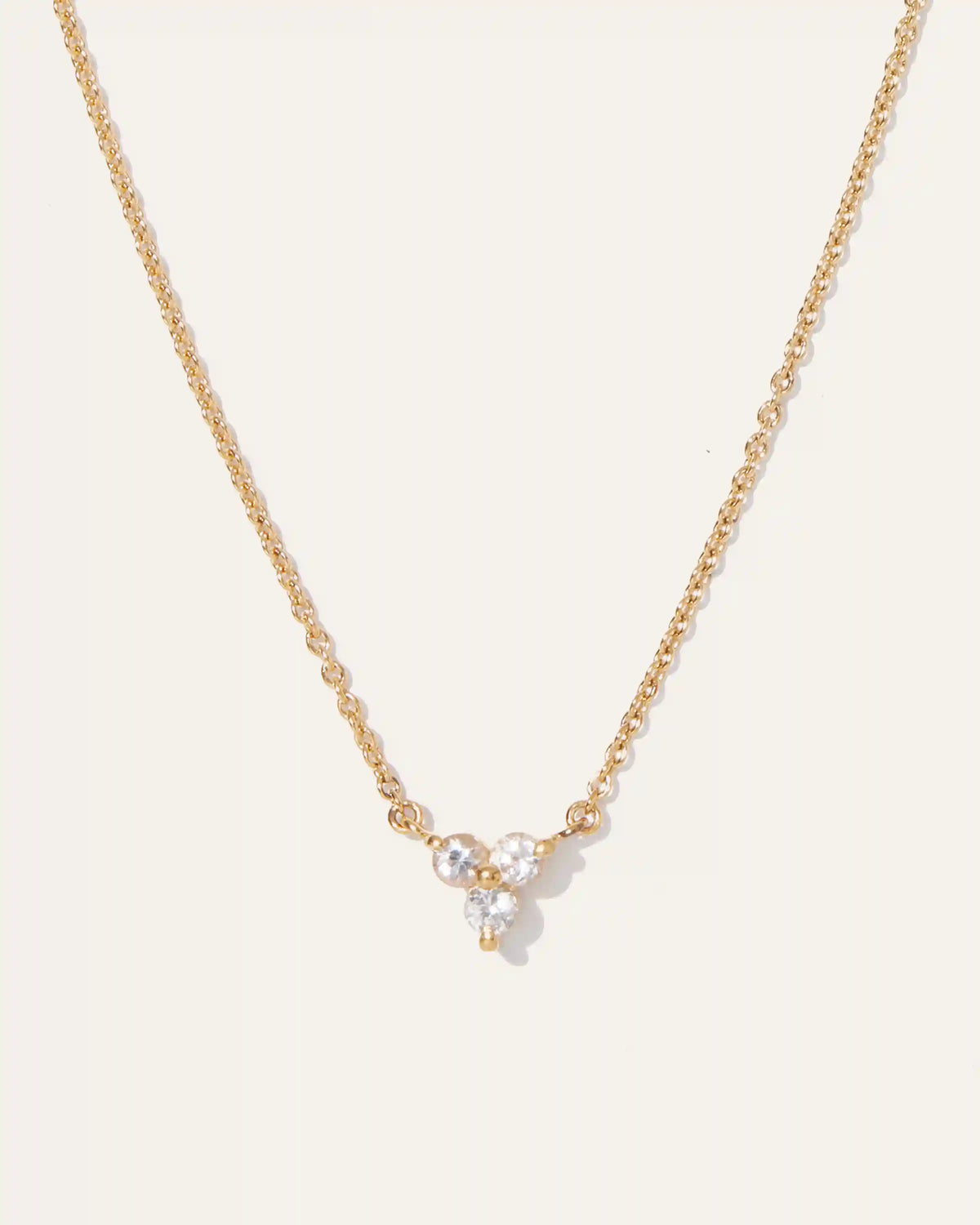 White Sapphire Triad Necklace