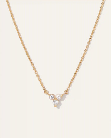 White Sapphire Triad Necklace