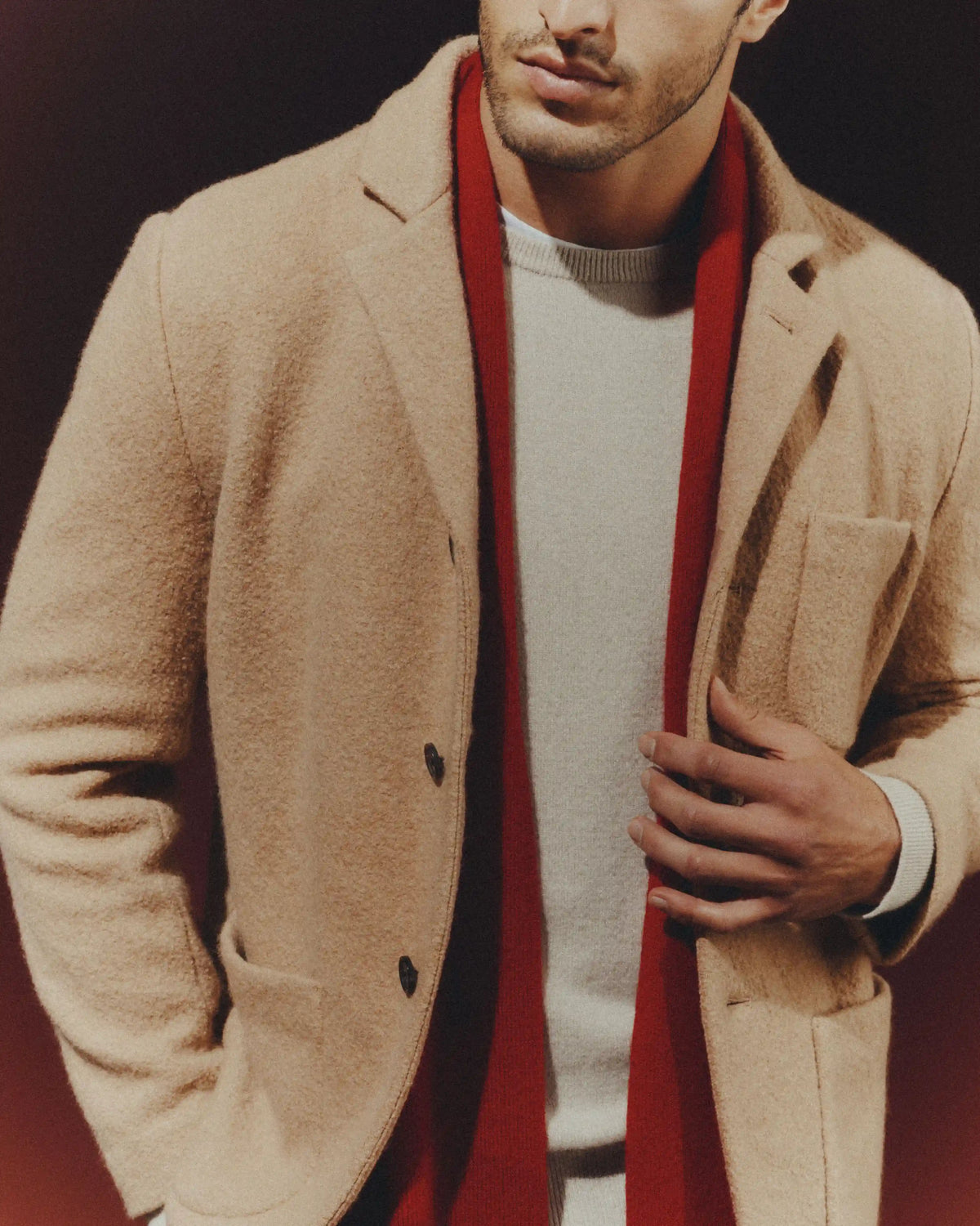 Boiled Wool Cashmere Blazer