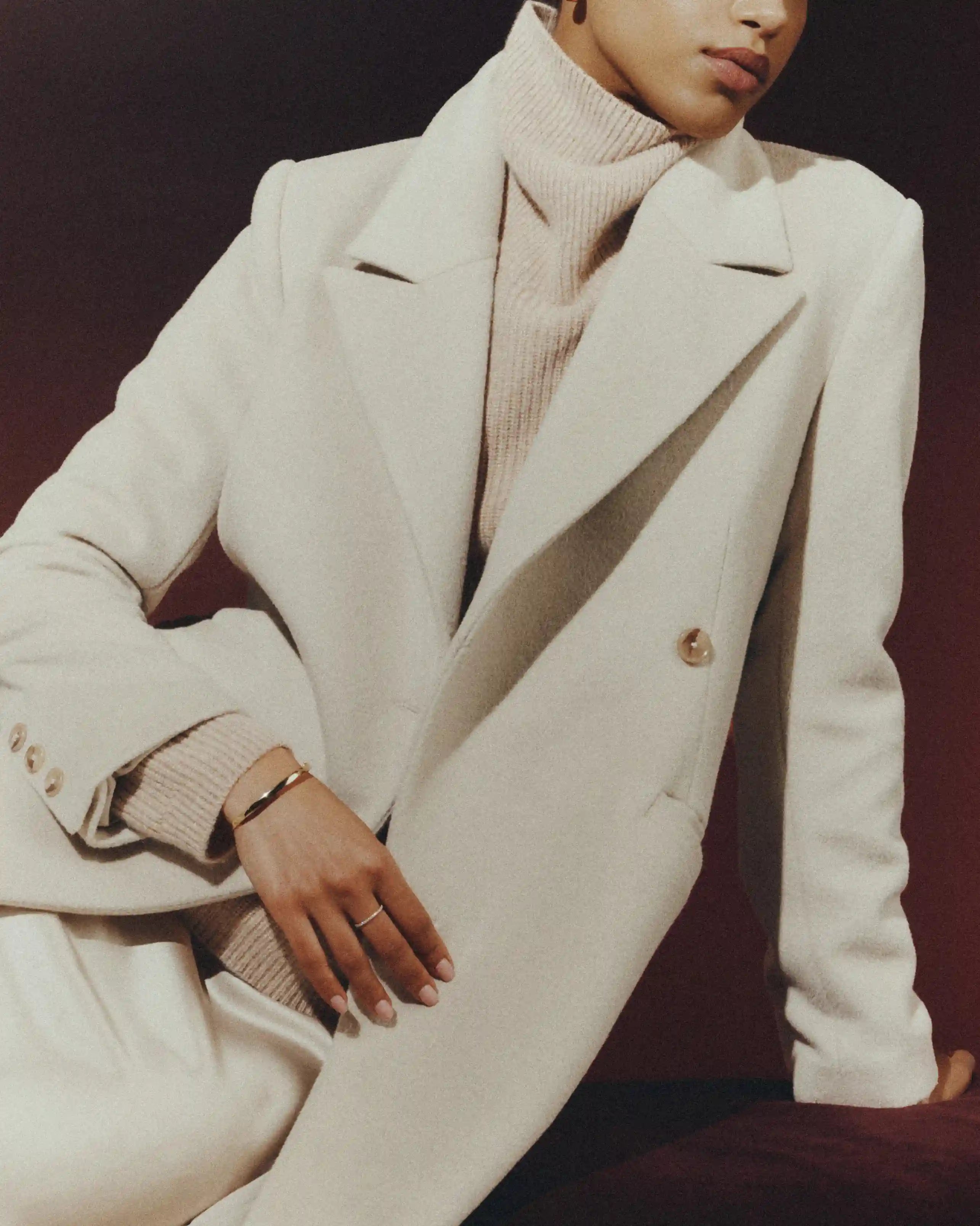Wool Cashmere Tailored Long Coat