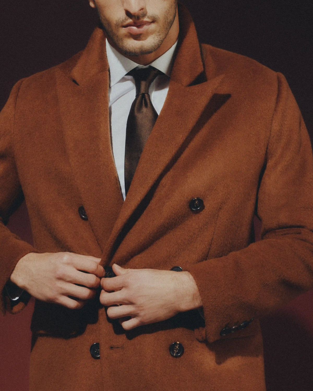 Camel Hair Double-Breasted Overcoat