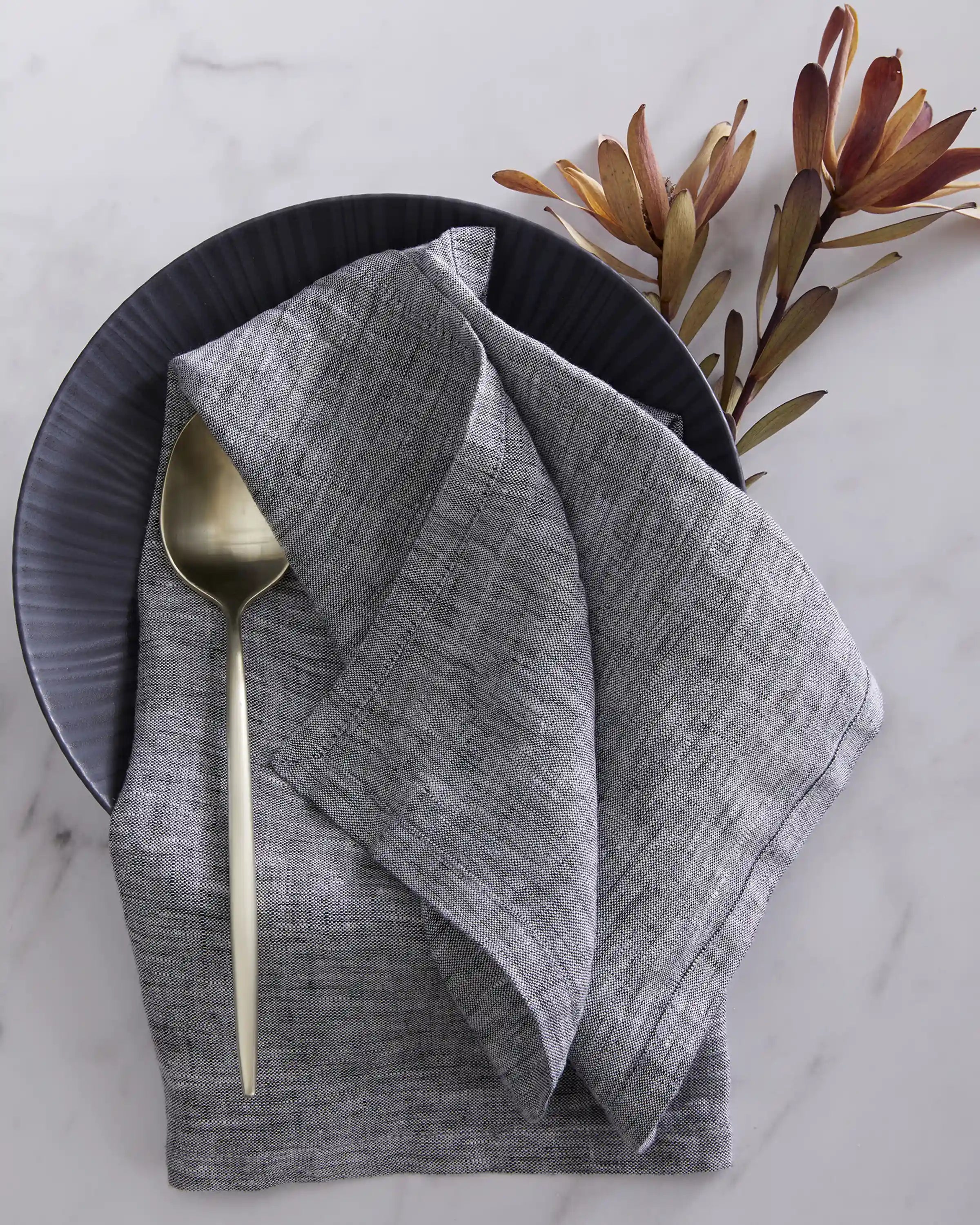 European Linen Chambray Napkin, Set of 12