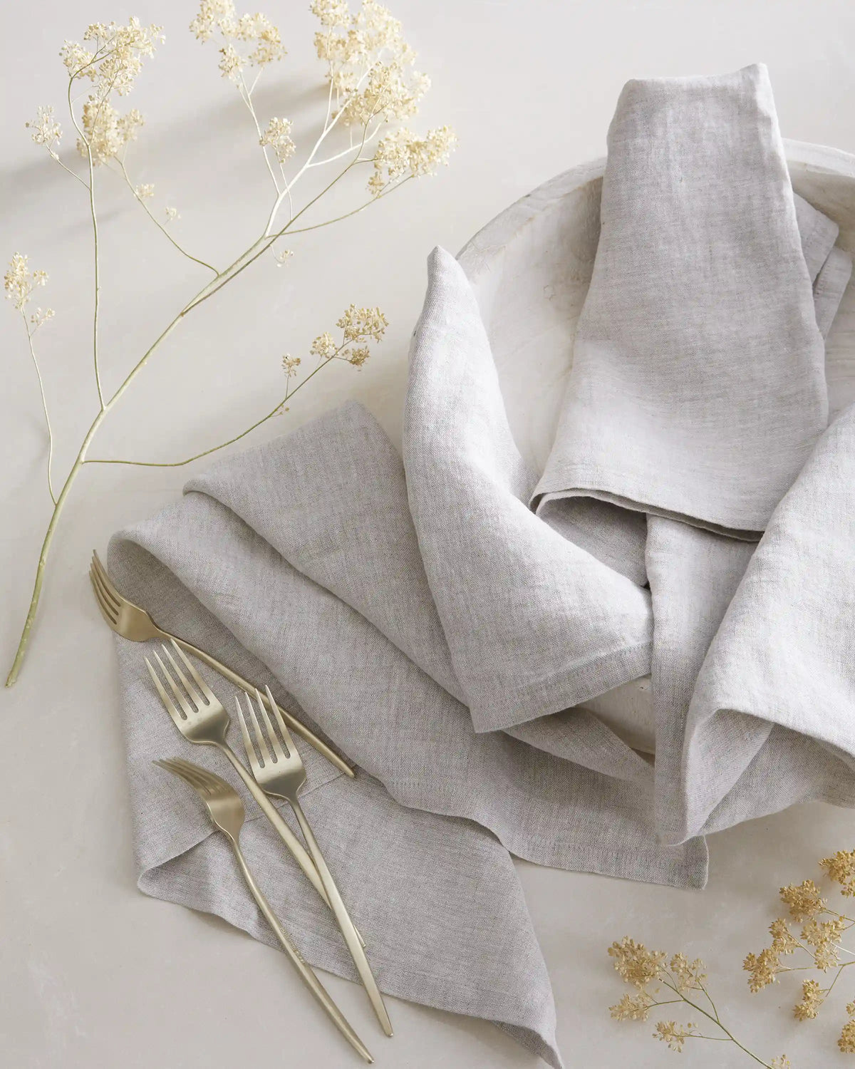 European Linen Chambray Napkin, Set of 12