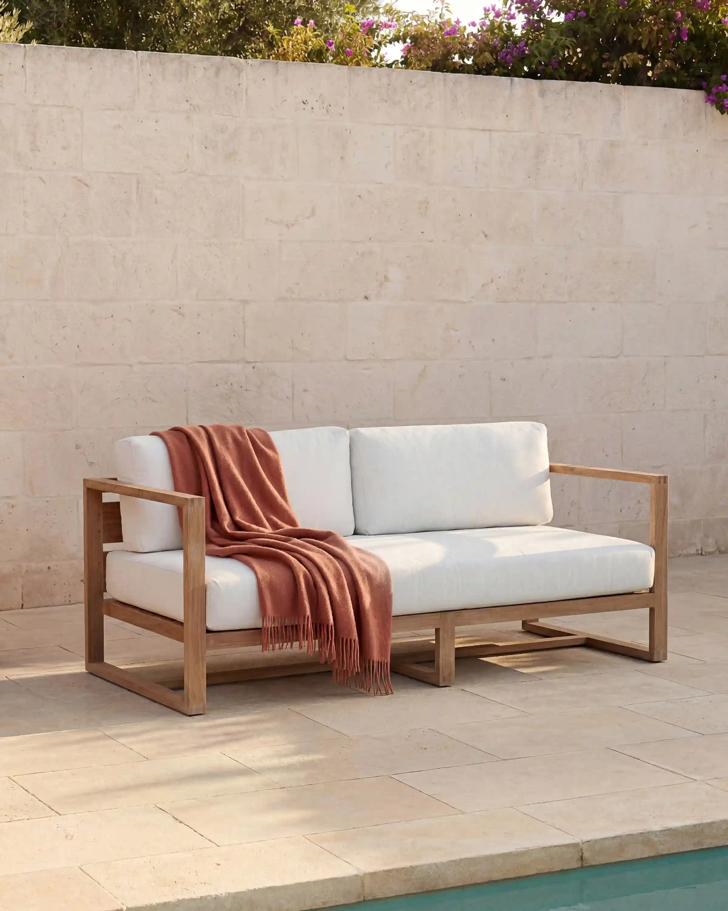 Linear Solid Teak Outdoor Sofa