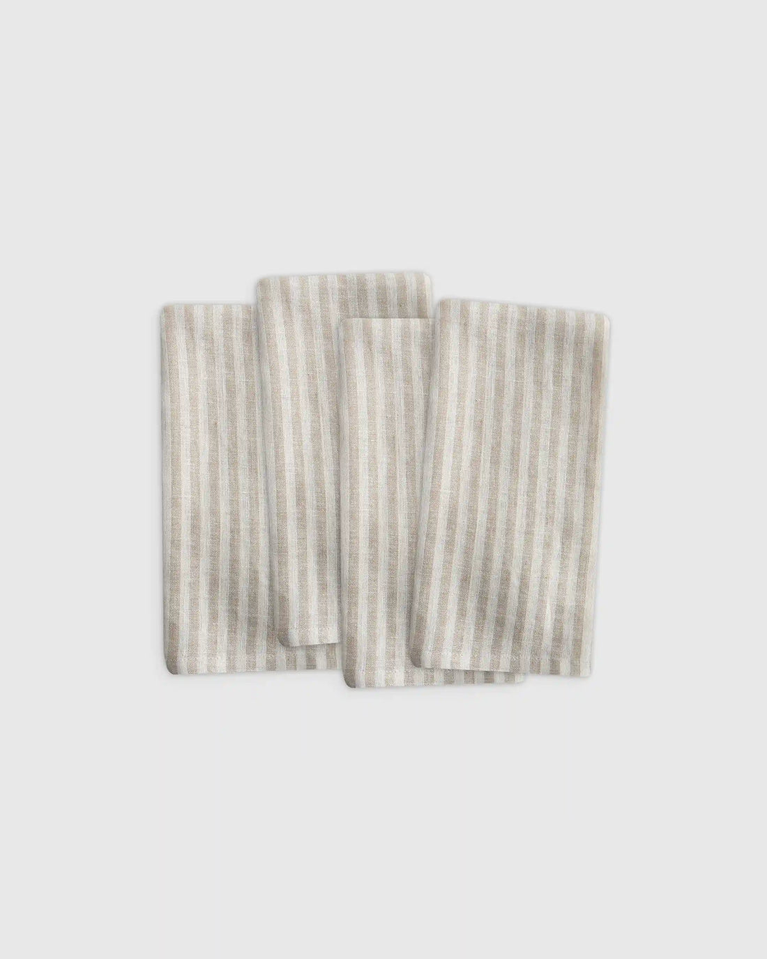 European Linen Stripe Napkins, Set of 4