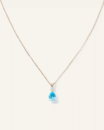 14K Gold Diamond & Semi-Precious Gemstone Drop Necklace