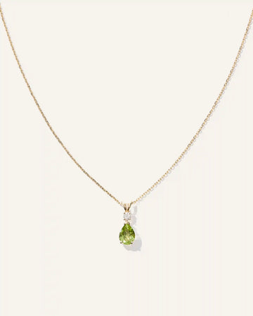 14K Gold Diamond & Semi-Precious Gemstone Drop Necklace