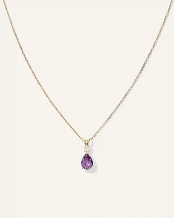 14K Gold Diamond & Semi-Precious Gemstone Drop Necklace