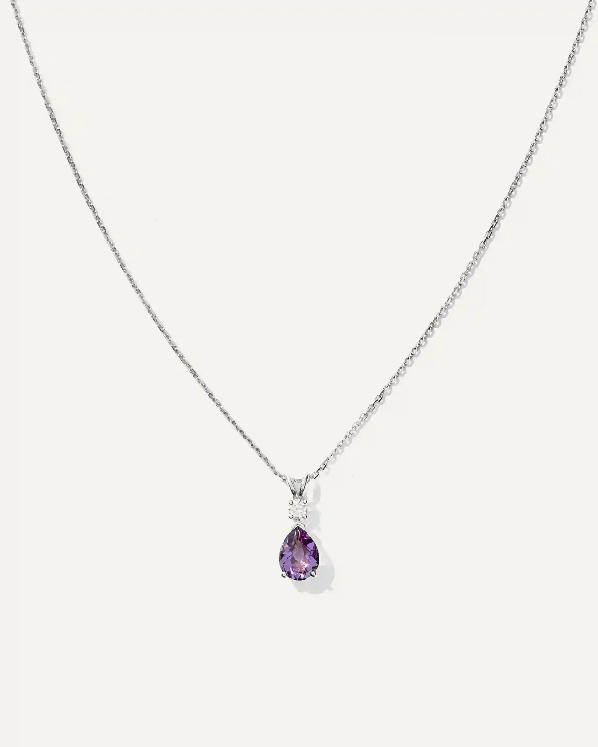 14K Gold Diamond & Semi-Precious Gemstone Drop Necklace