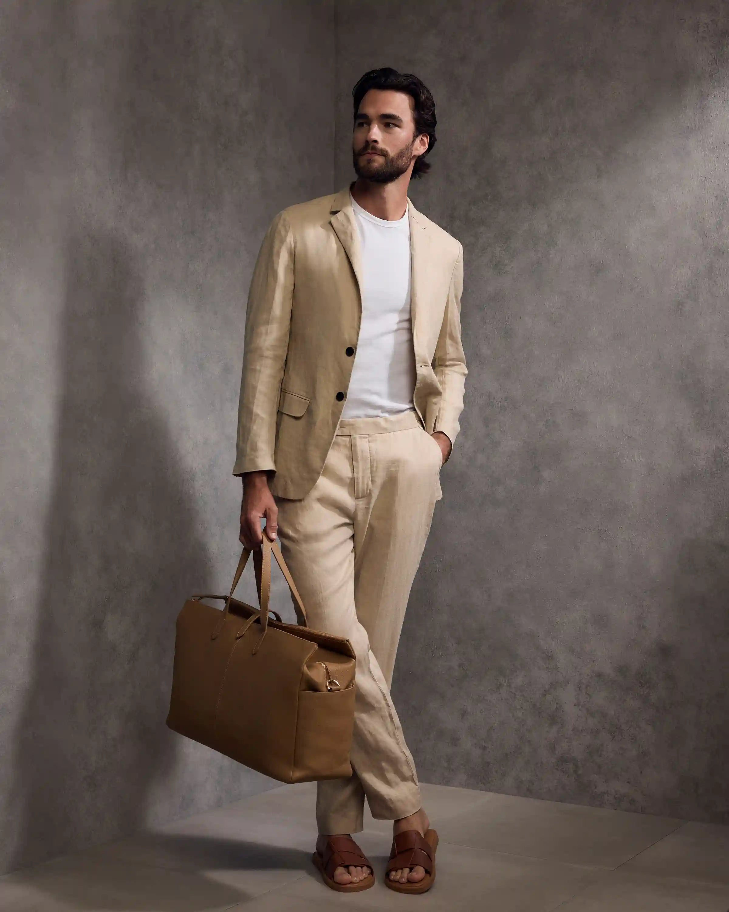 Italian Leather Triple Compartment Weekender