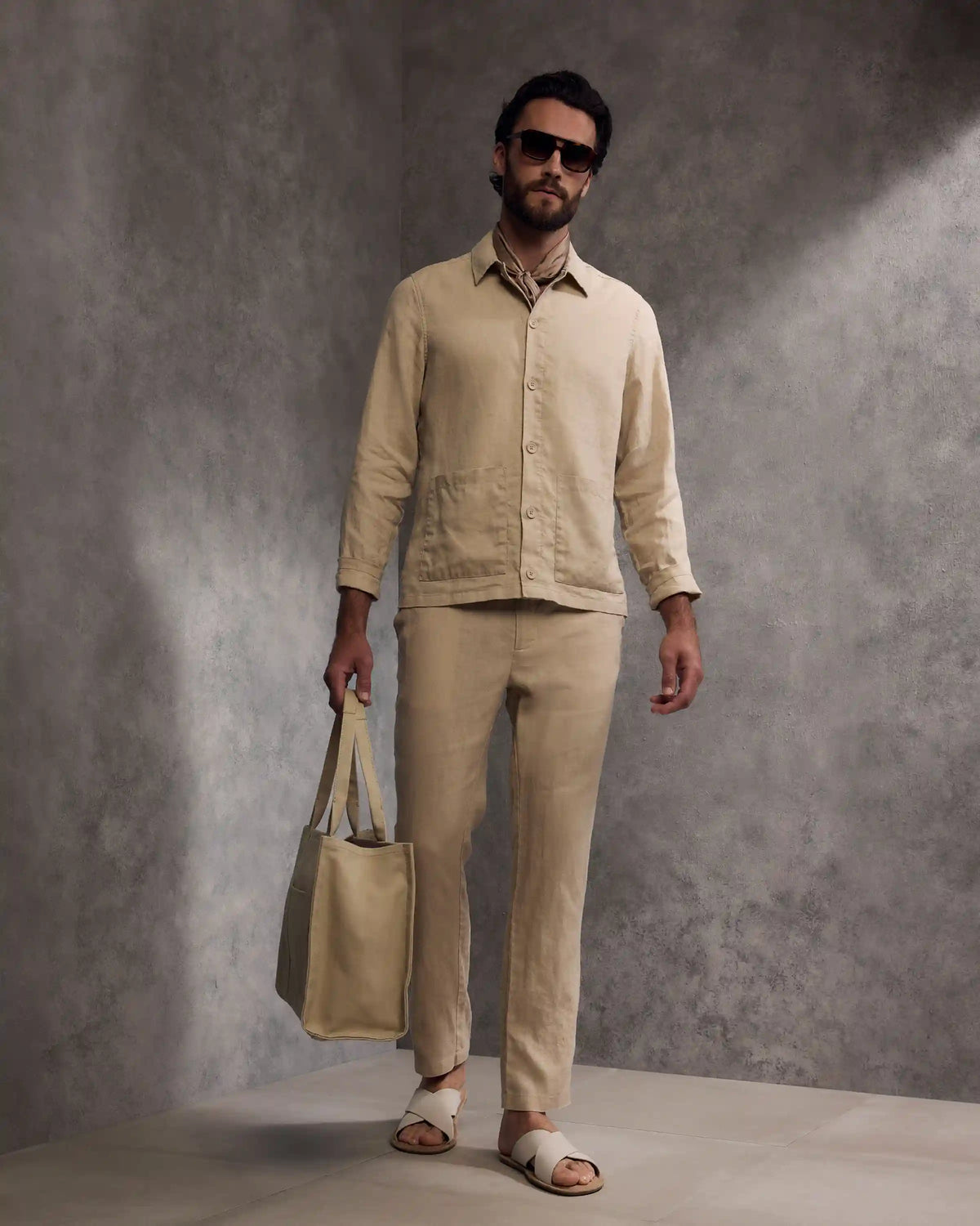100% European Linen Drawstring Beach Pants