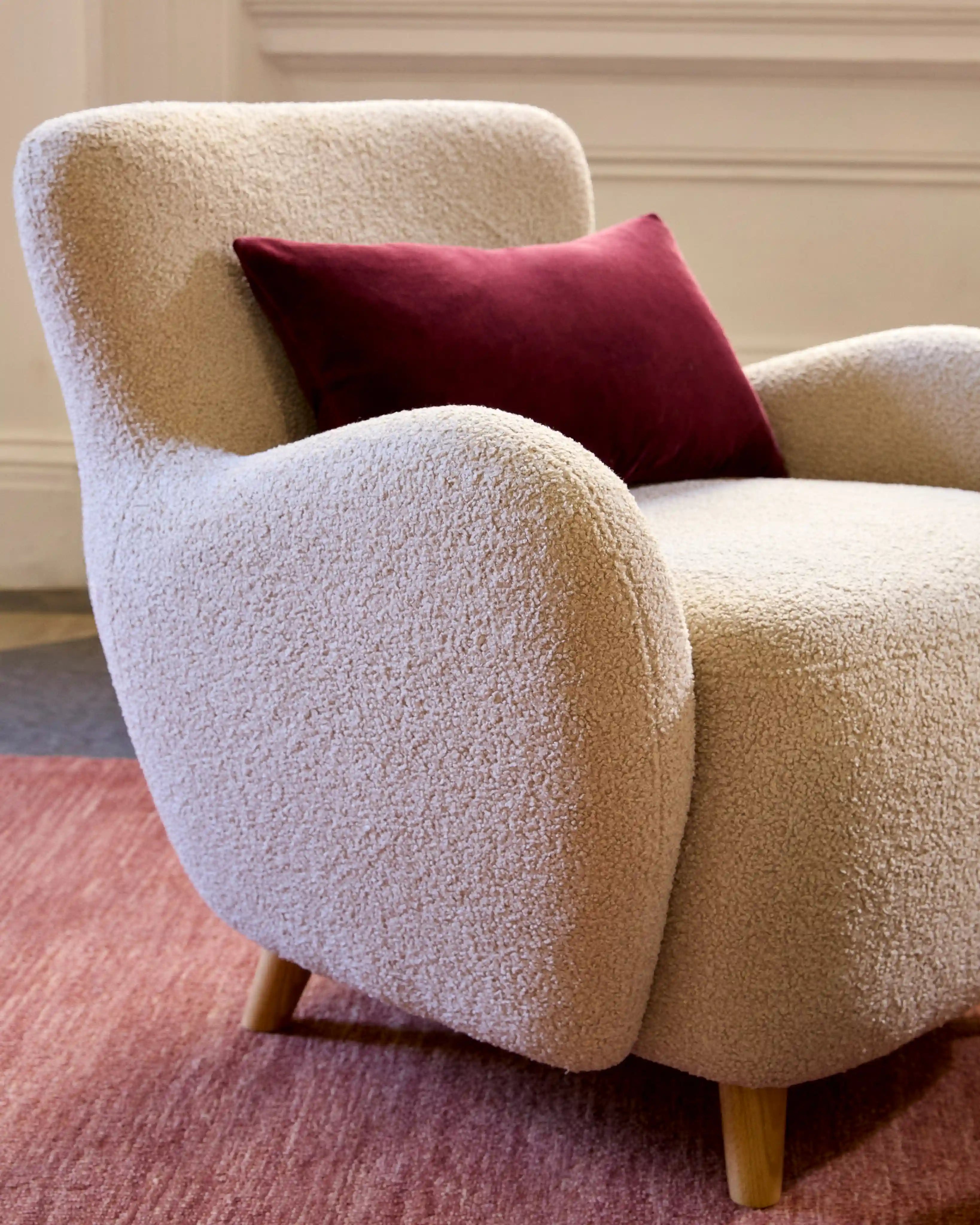 Teddy Boucle Petite Wingback Accent Chair