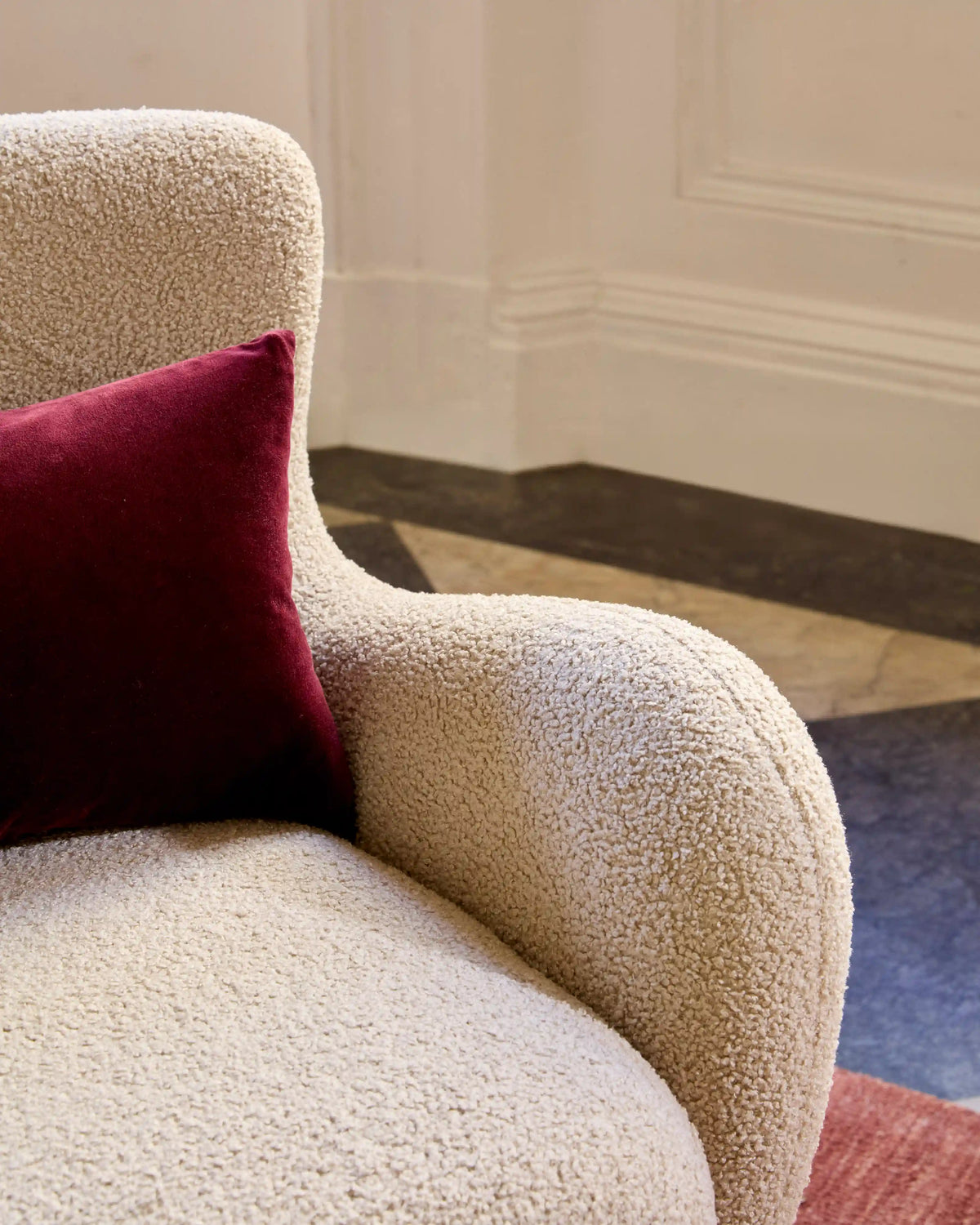 Teddy Boucle Petite Wingback Accent Chair