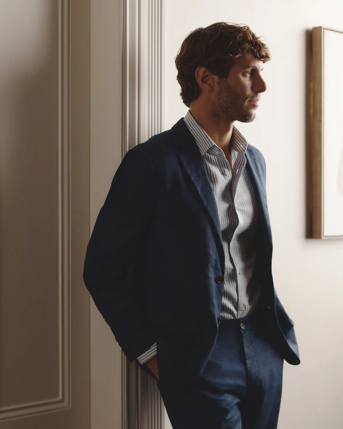 100% European Linen Wrinkle-Resistant Dress Shirt