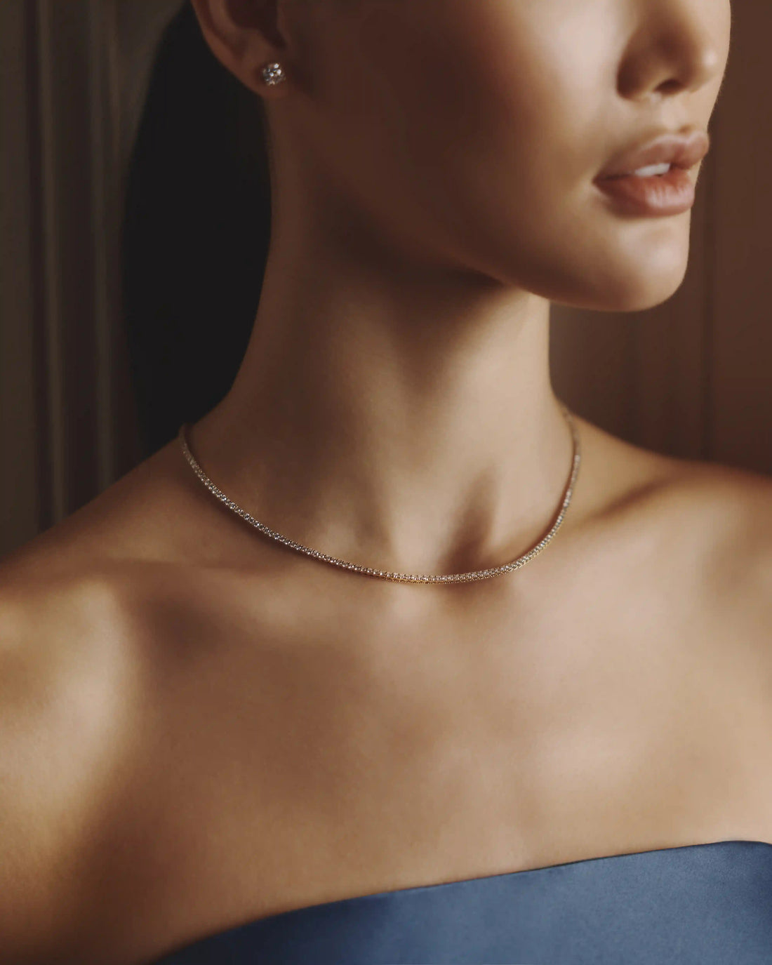 14K Gold Lab Grown Diamond Tennis Necklace - 7ctw