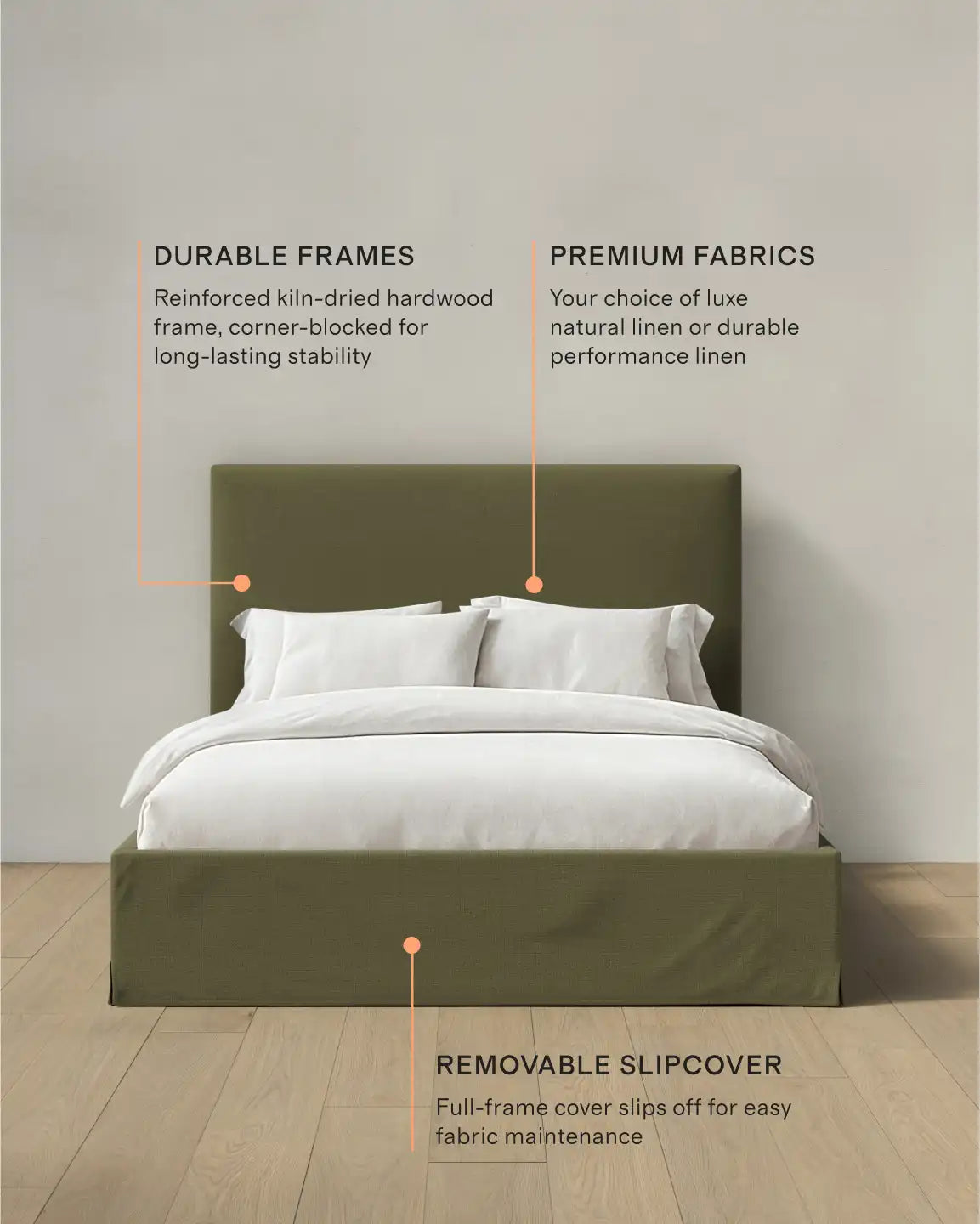 Slipcover Bed in 100% Linen