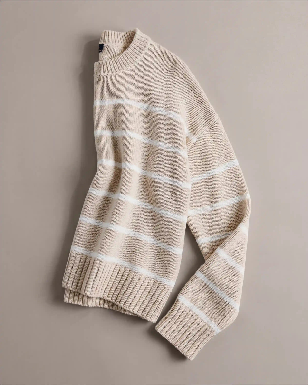 100% Organic Cotton Striped Crew Sweater