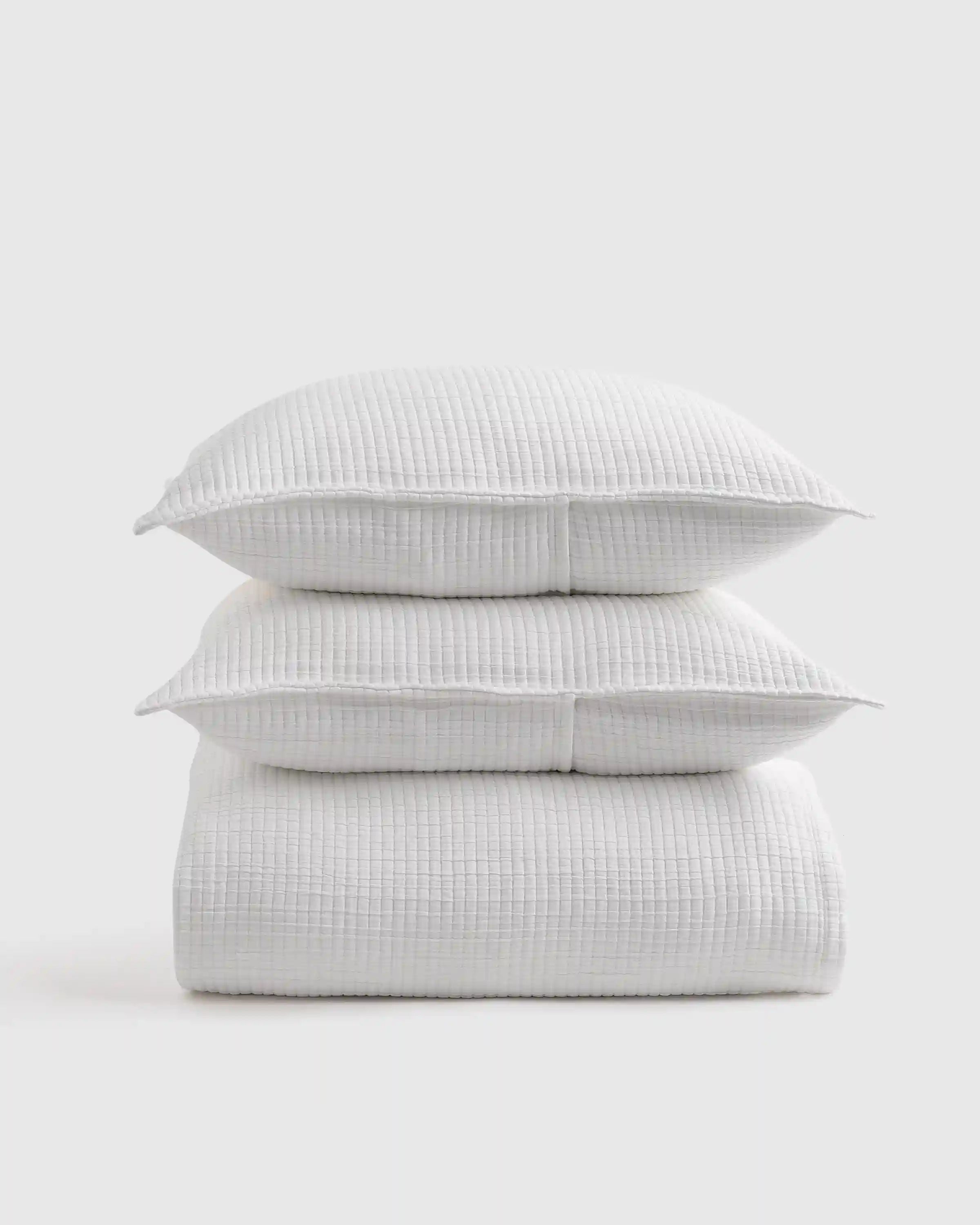 Organic Ribbed Cotton Coverlet Set