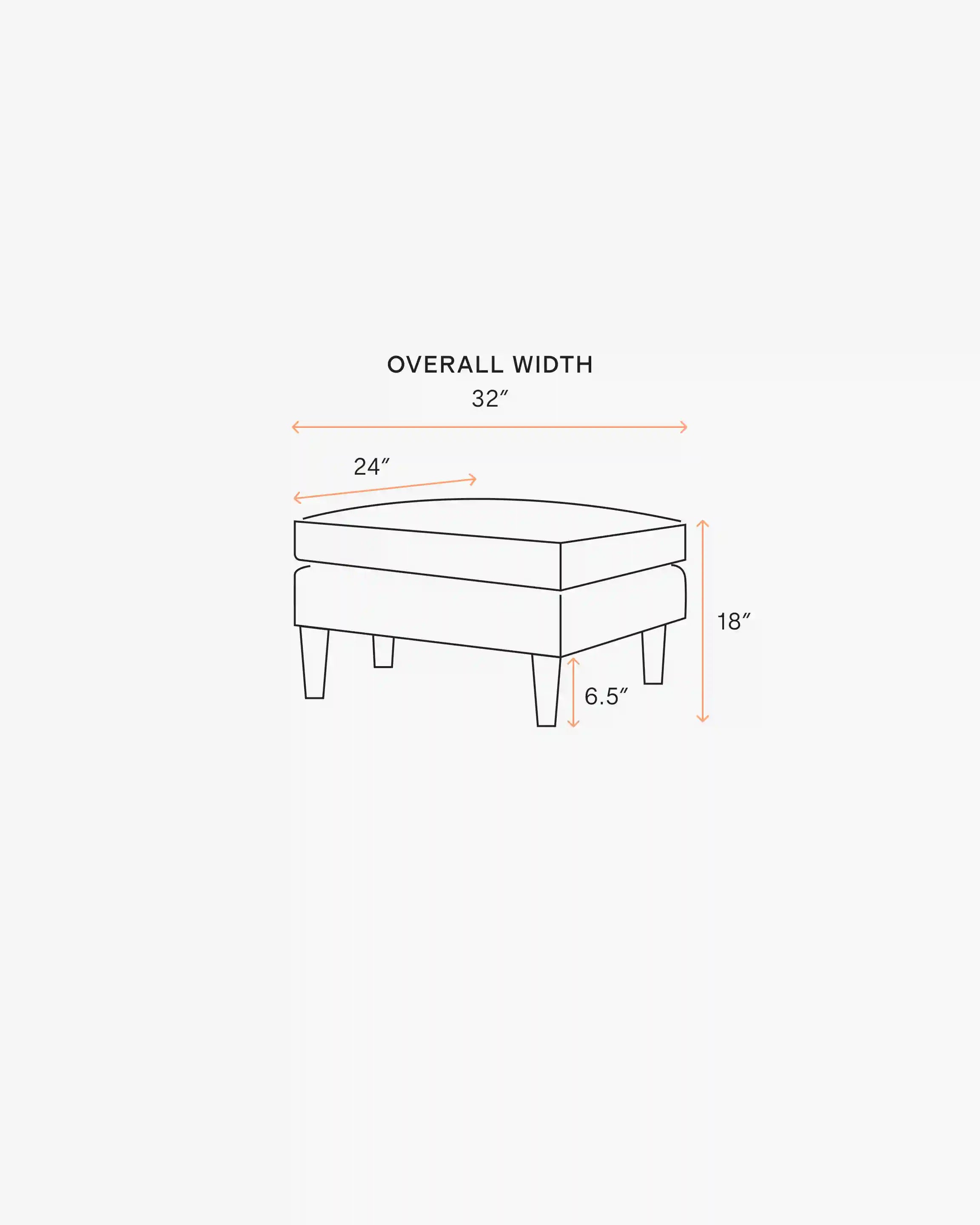 Atlas Midcentury Ottoman in Performance Velvet
