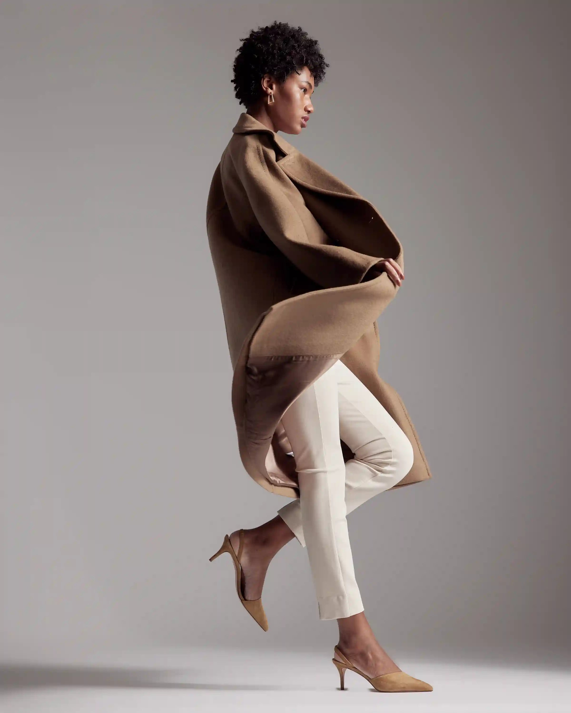 Italian Wool Double-Breasted Slouch Coat