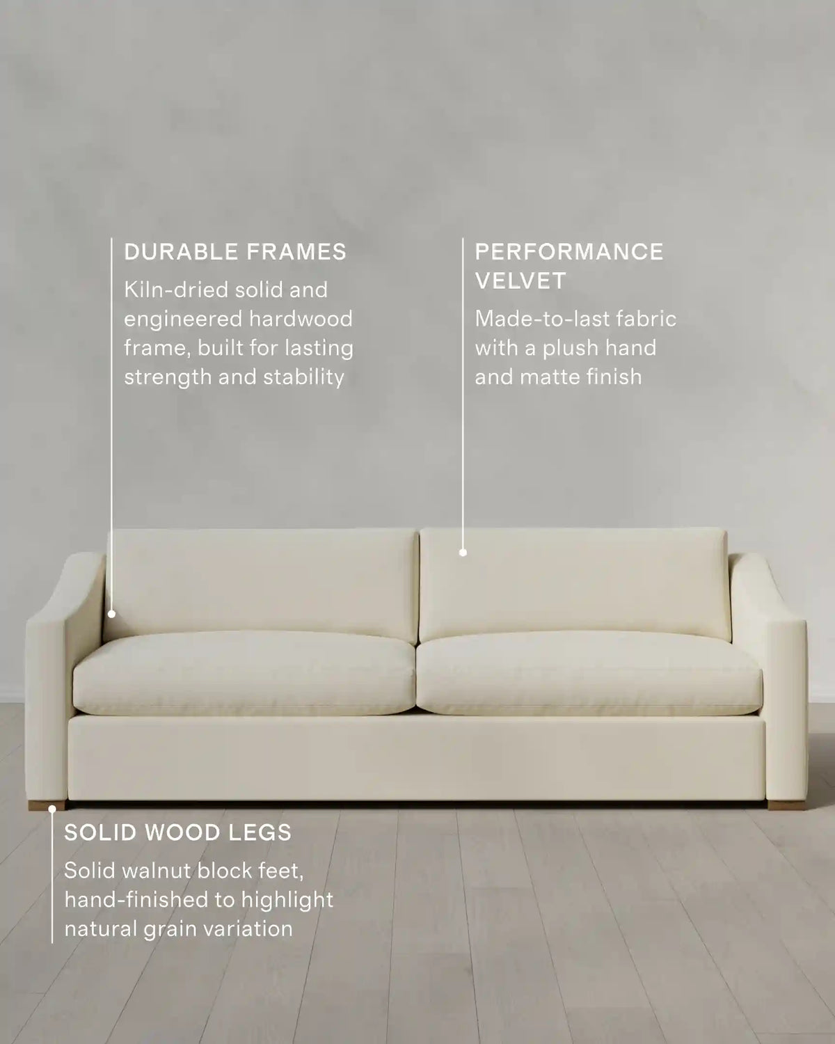 Hollis Slope Arm Sofa in Performance Velvet