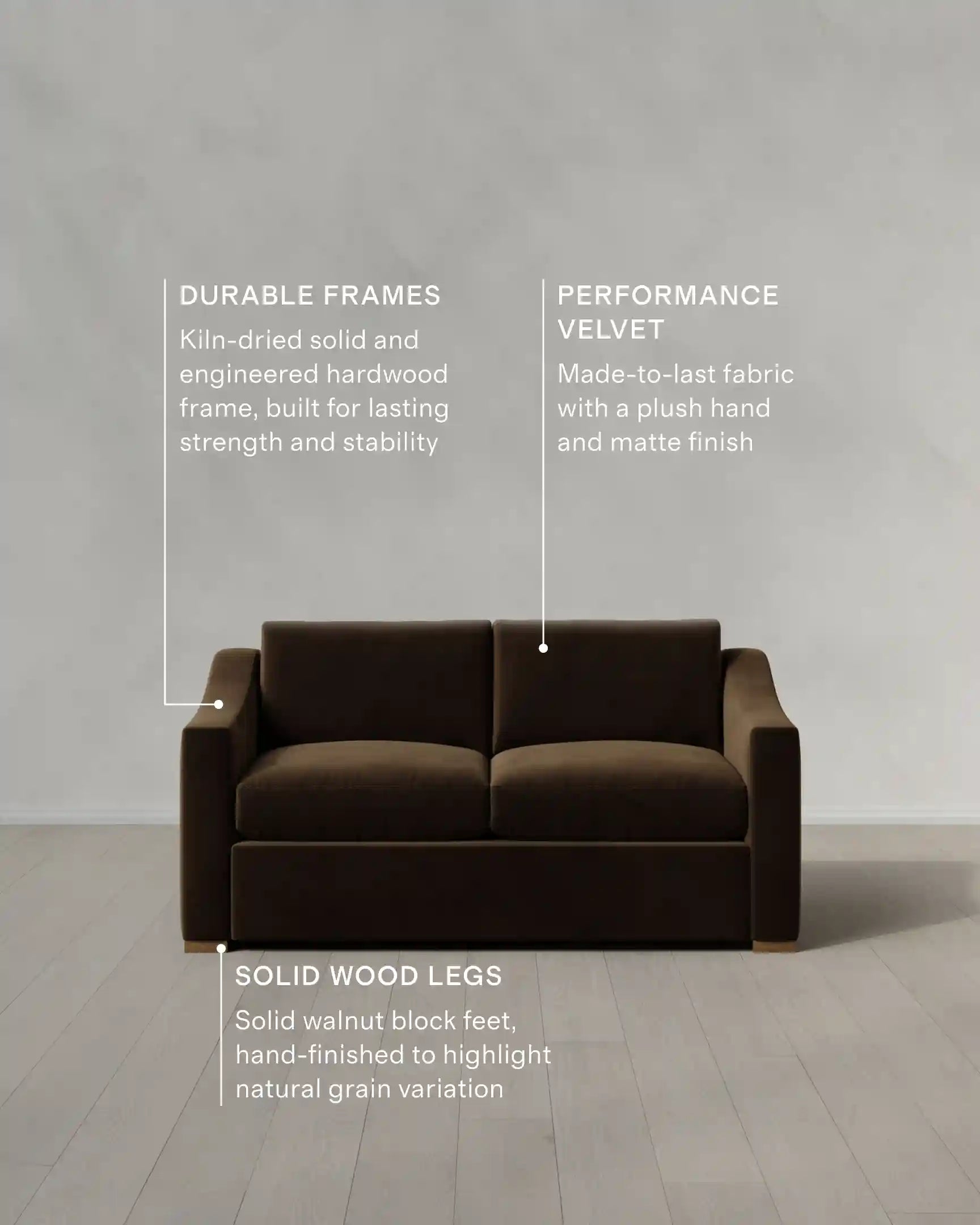 Hollis Slope Arm Sofa in Performance Velvet