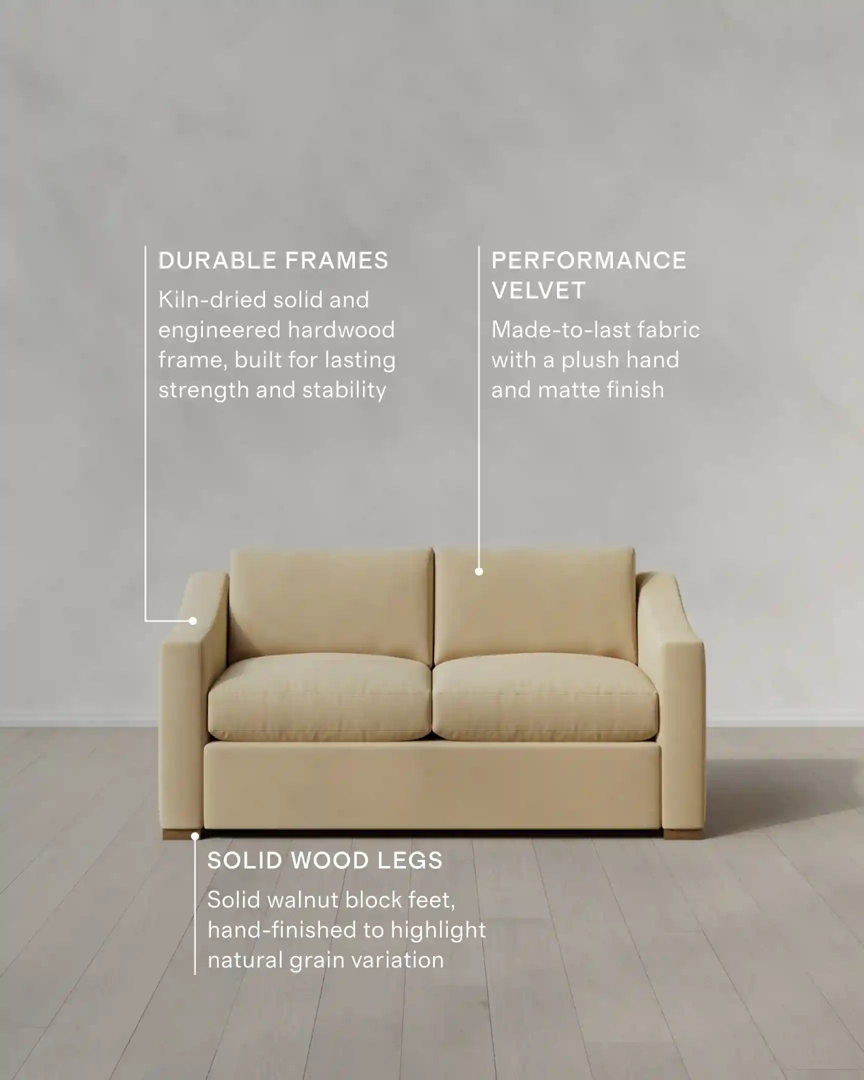 Hollis Slope Arm Sofa in Performance Velvet