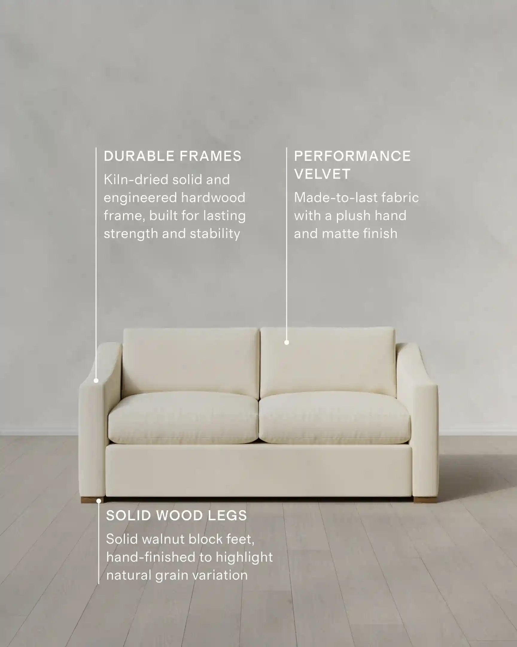 Hollis Slope Arm Sofa in Performance Velvet