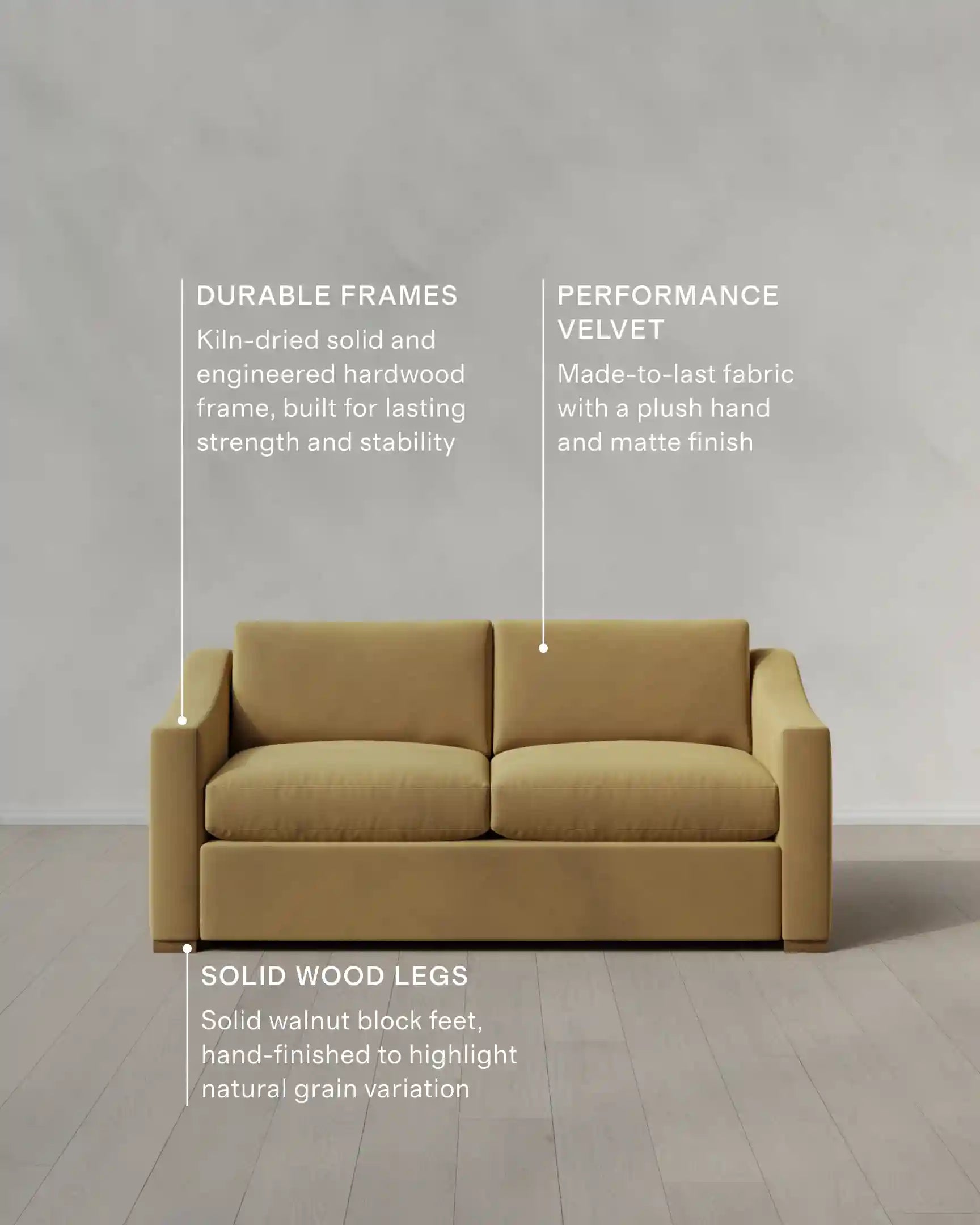 Hollis Slope Arm Sofa in Performance Velvet