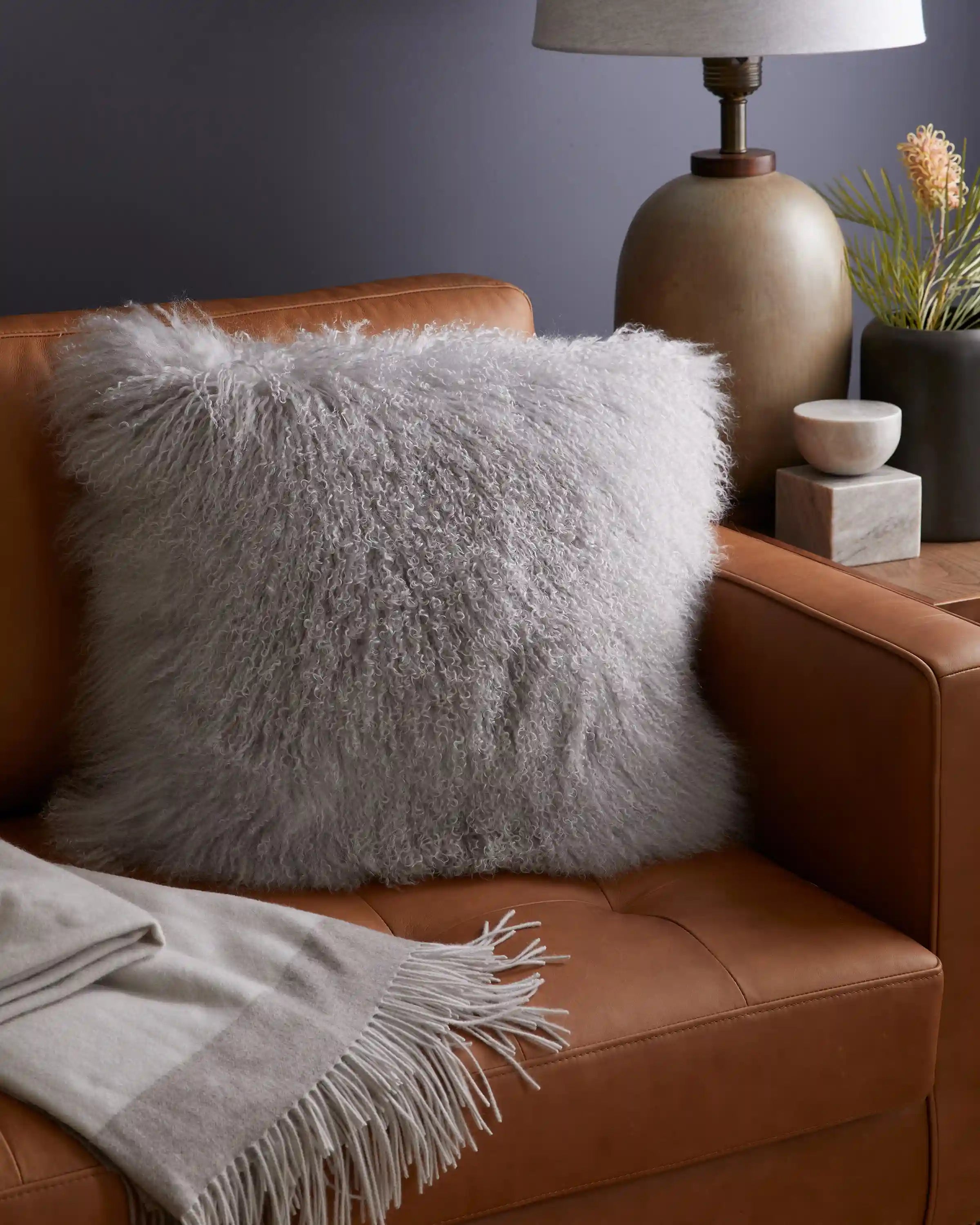Luxe Mongolian Lamb Pillow Cover (Set of 2)