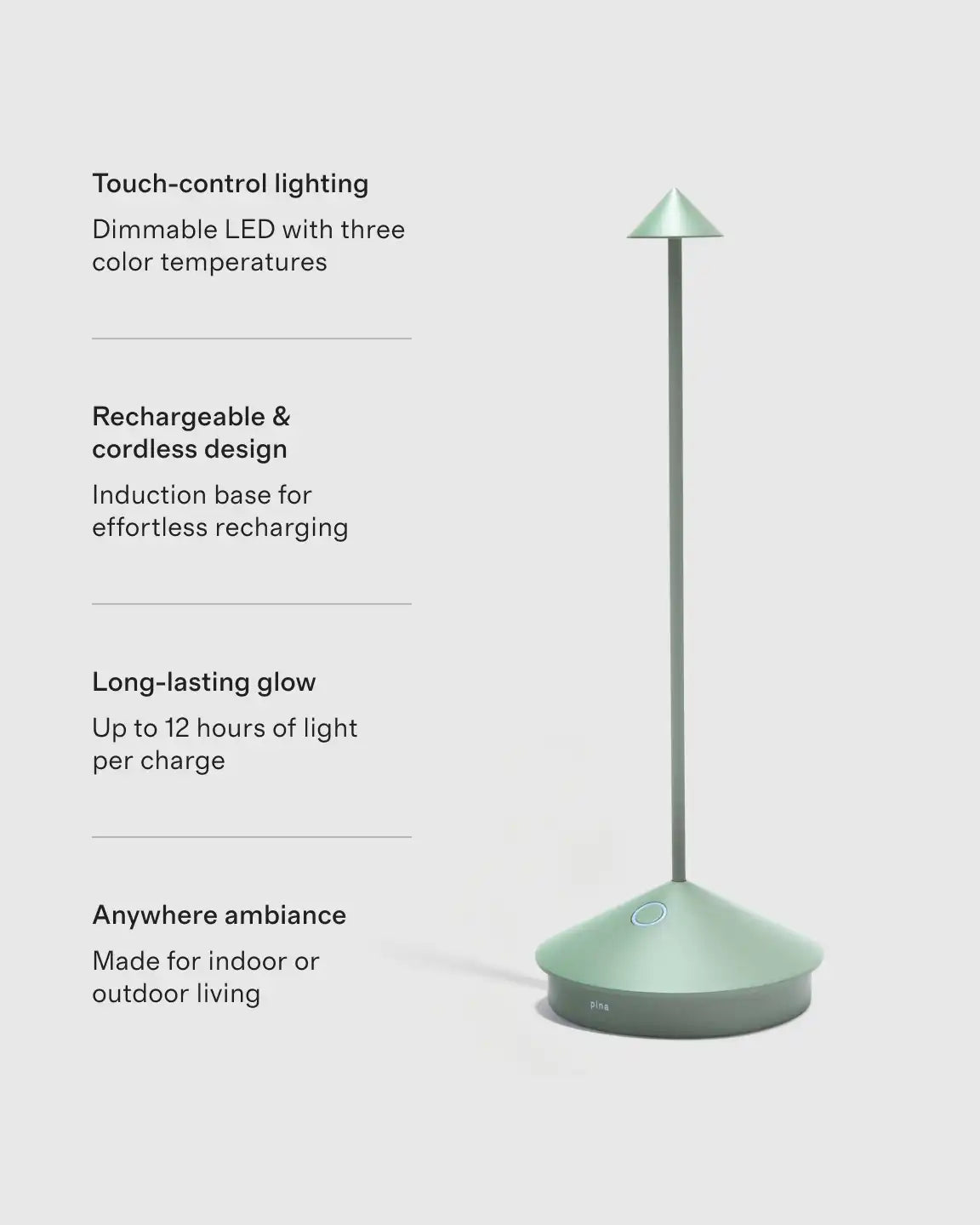 Pina Pro Rechargeable Table Lamp by Zafferano