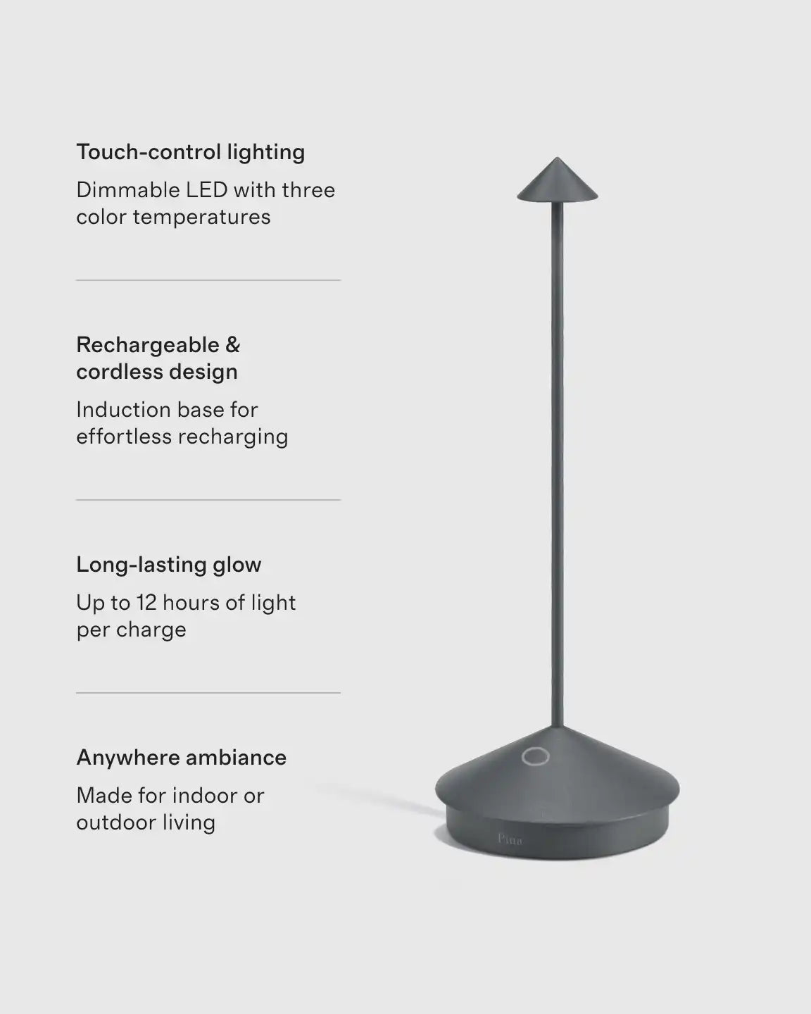 Pina Pro Rechargeable Table Lamp by Zafferano