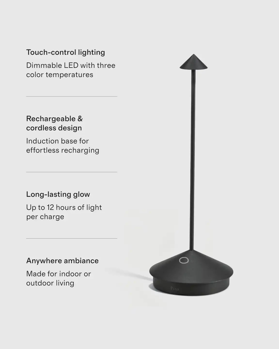 Pina Pro Rechargeable Table Lamp by Zafferano