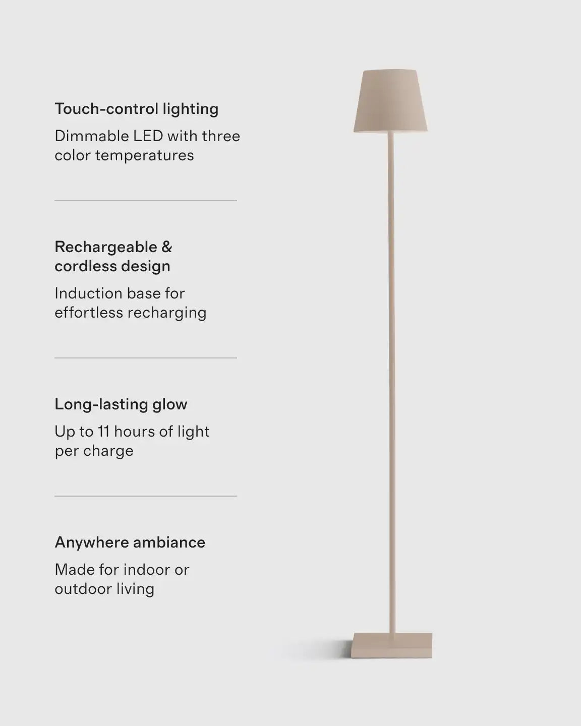 Poldina Pro Rechargeable Floor Lamp by Zafferano