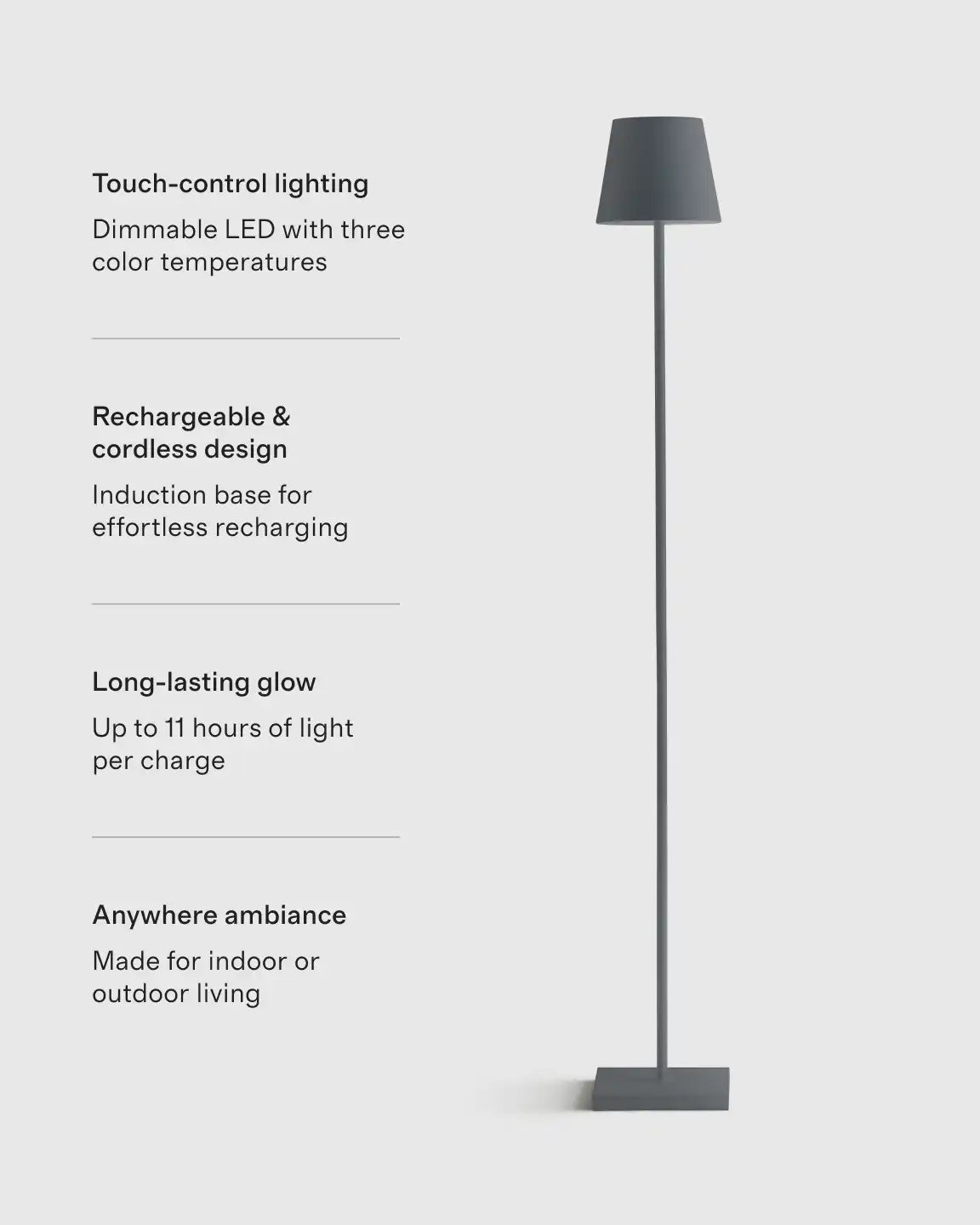 Poldina Pro Rechargeable Floor Lamp by Zafferano