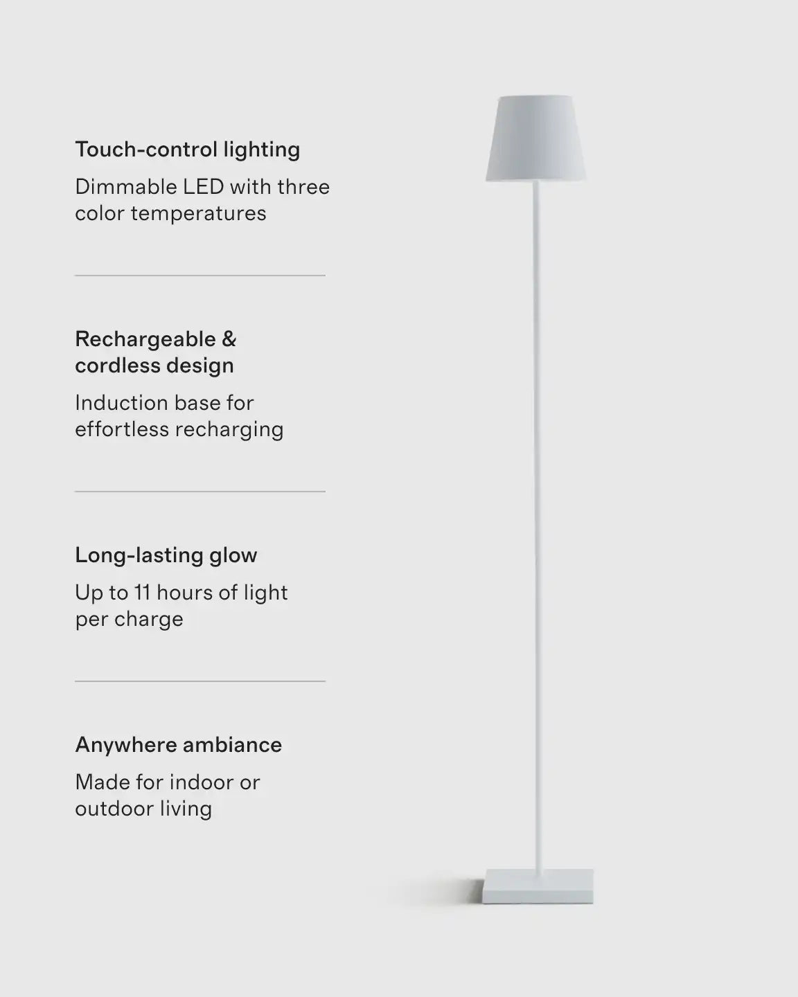 Poldina Pro Rechargeable Floor Lamp by Zafferano
