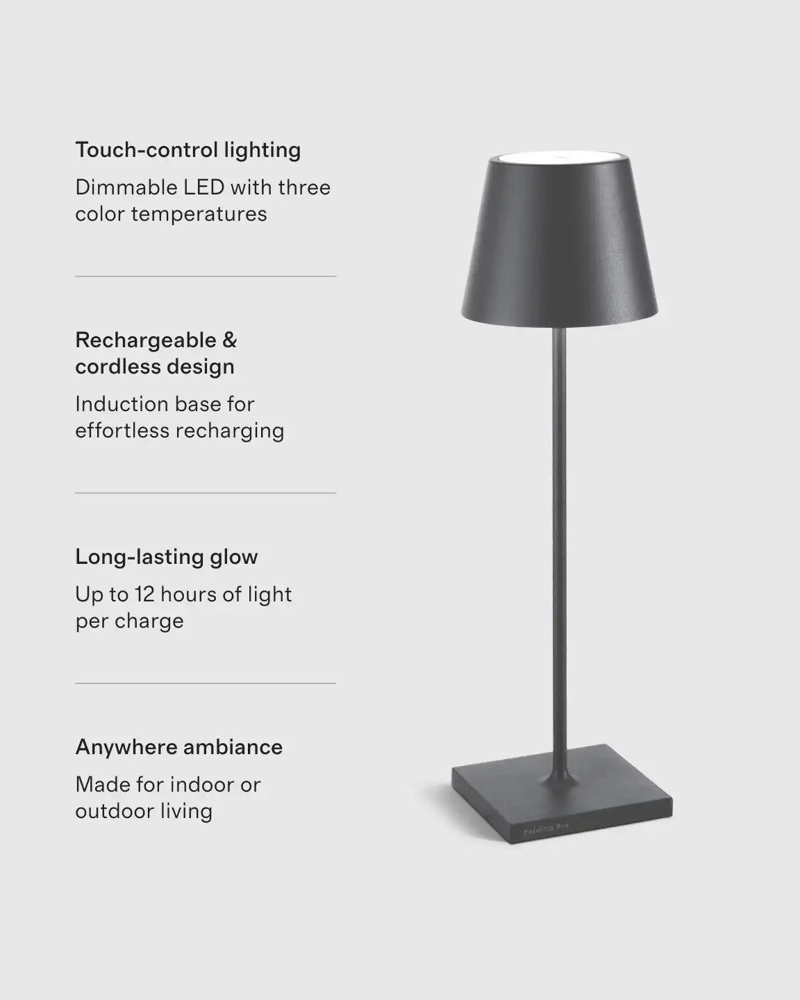 Poldina Pro Rechargeable Table Lamp by Zafferano