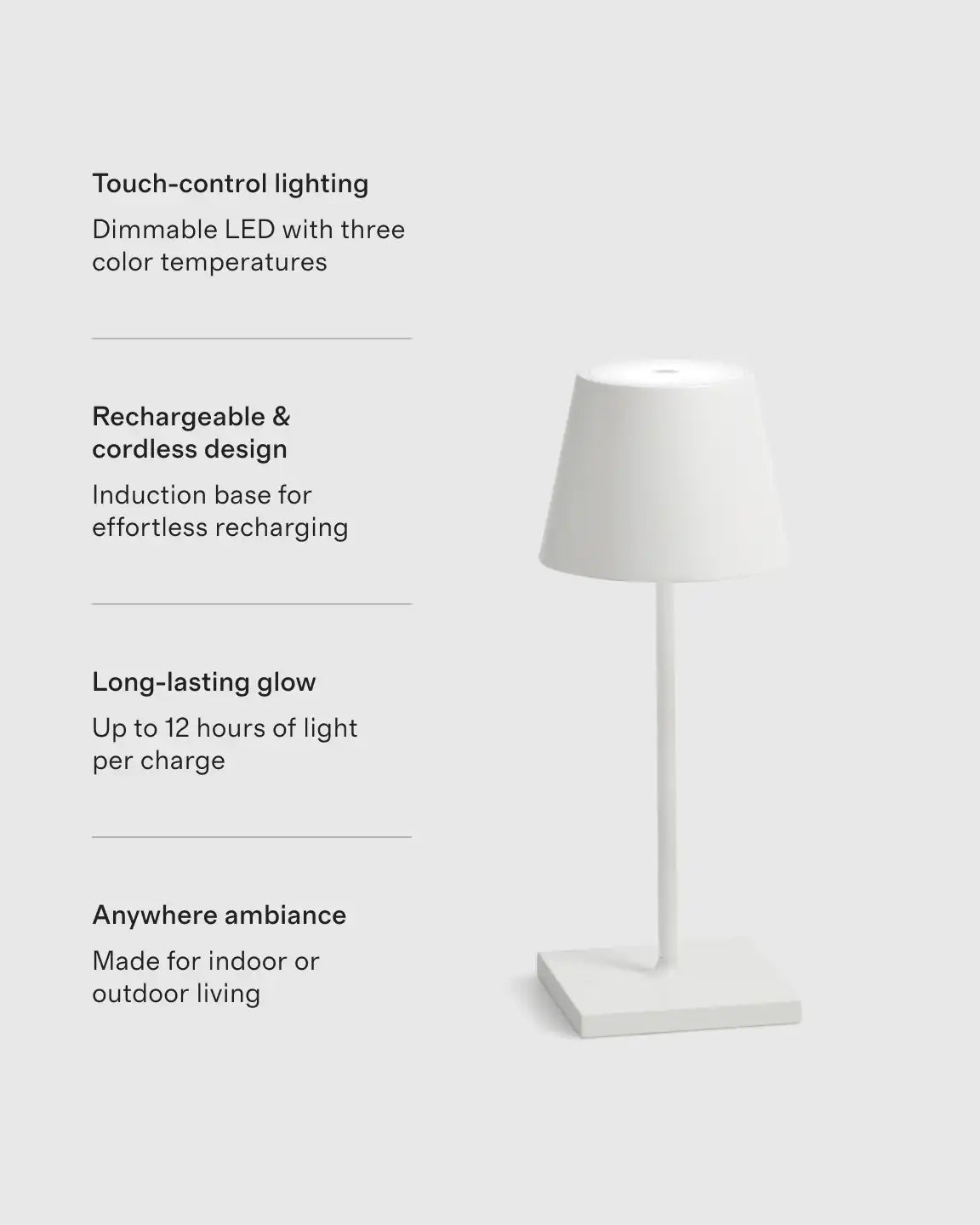 Poldina Pro Rechargeable Table Lamp by Zafferano