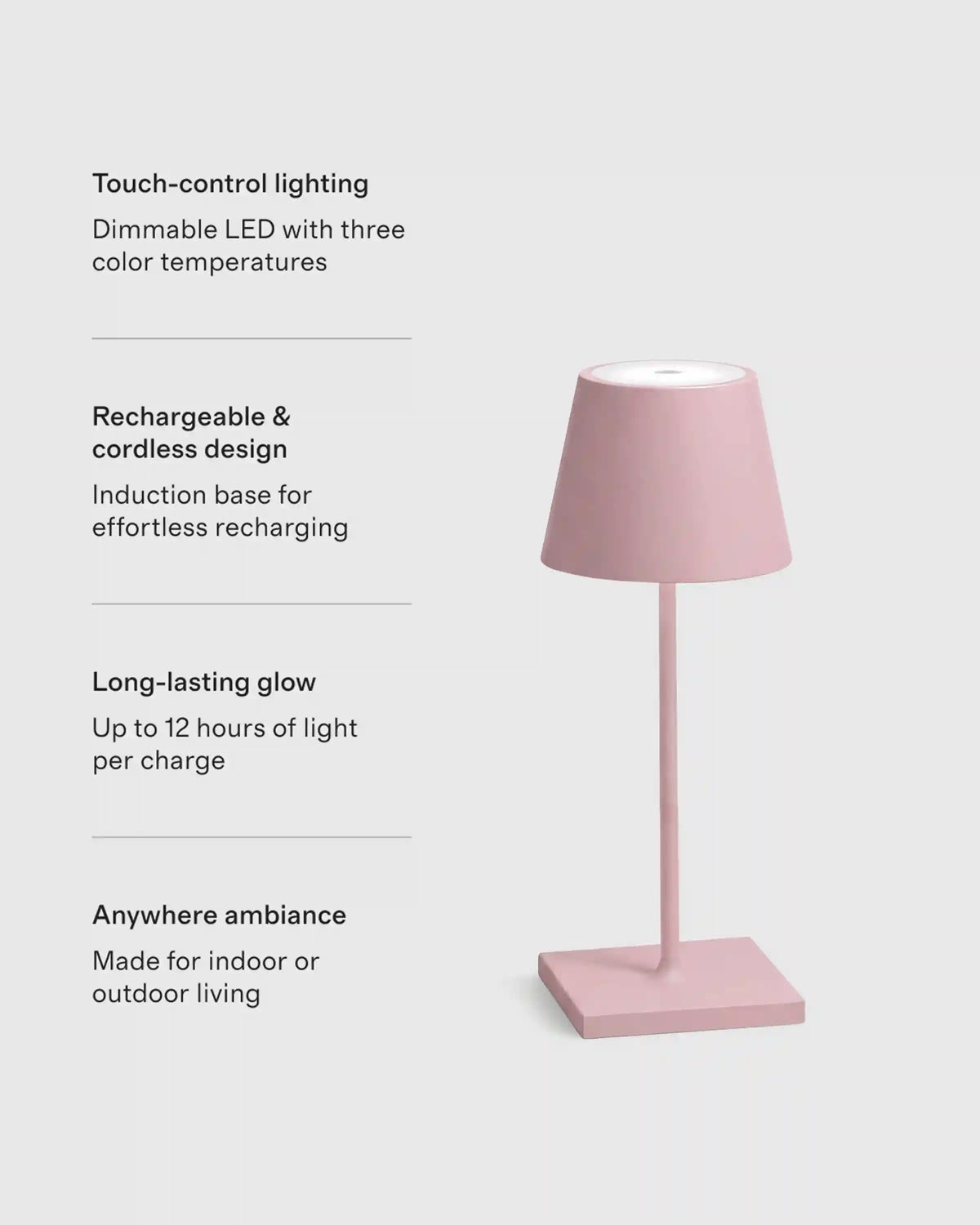 Poldina Pro Rechargeable Table Lamp by Zafferano