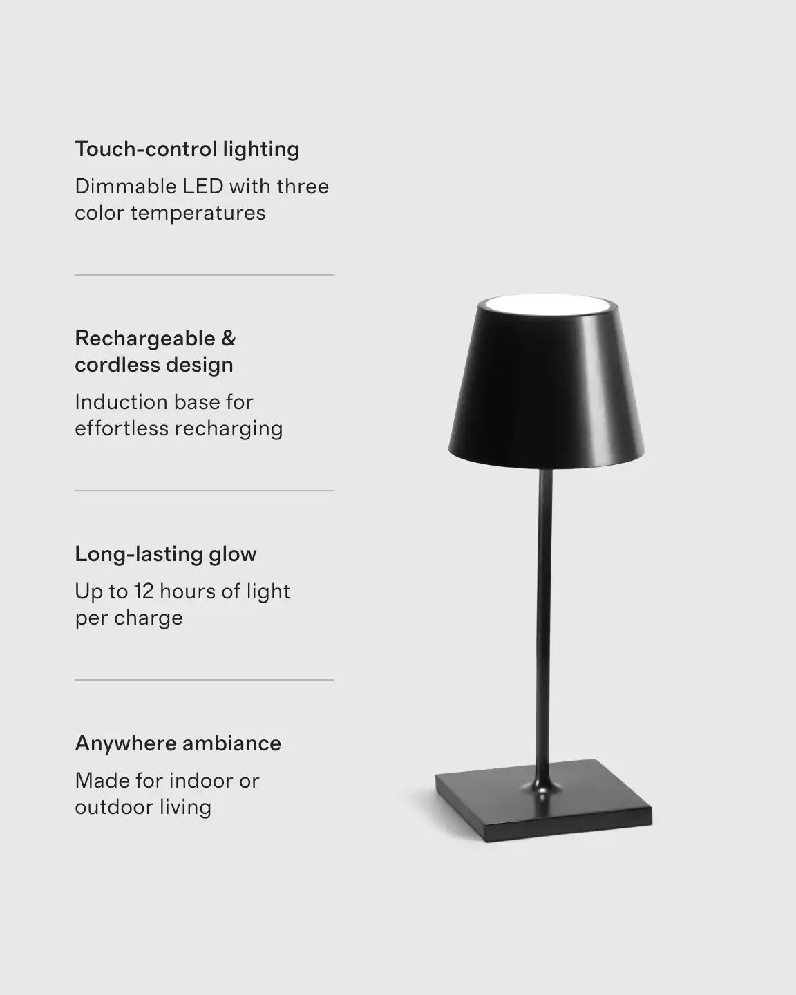 Poldina Pro Rechargeable Table Lamp by Zafferano