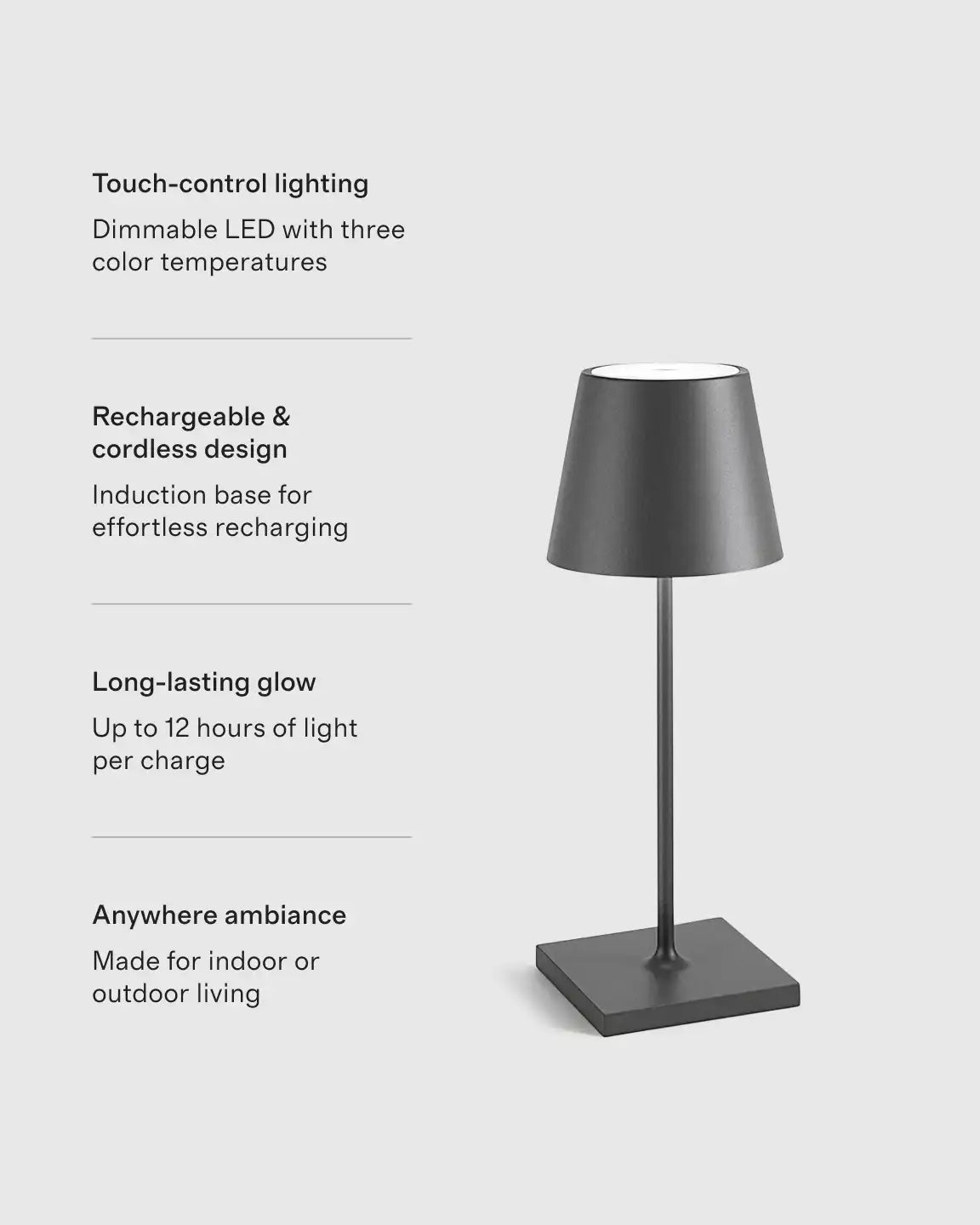 Poldina Pro Rechargeable Table Lamp by Zafferano