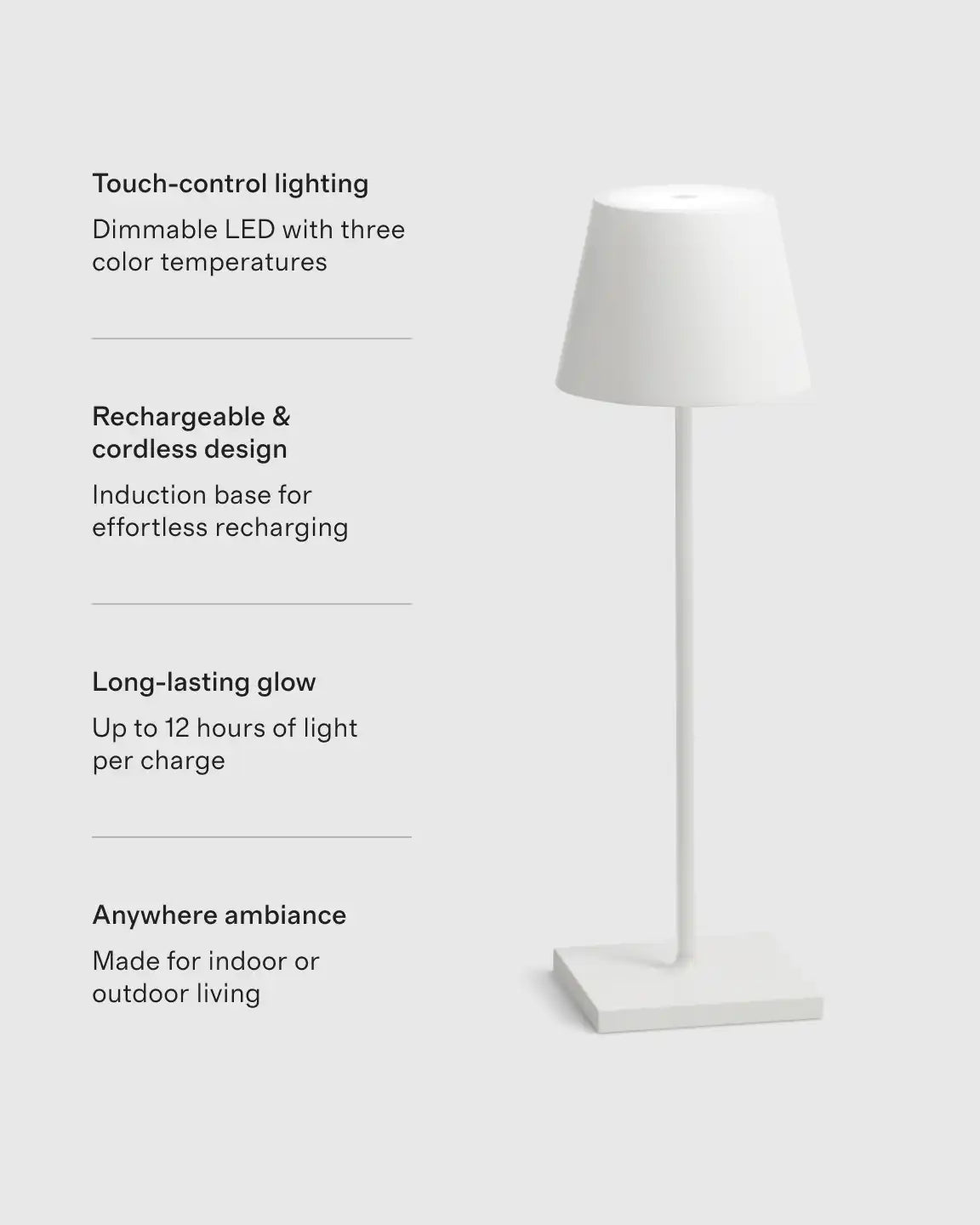 Poldina Pro Rechargeable Table Lamp by Zafferano