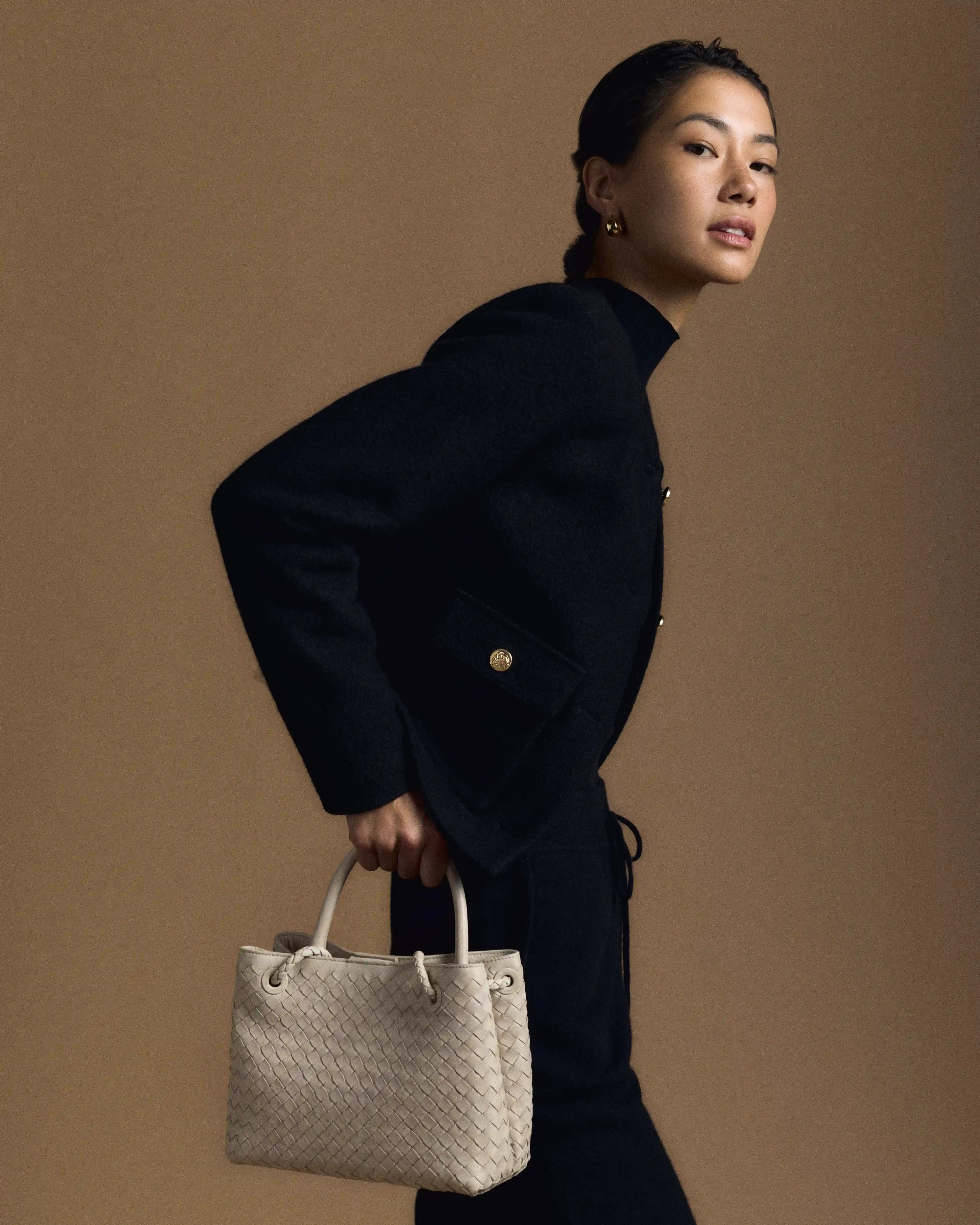 100% Merino Wool Collarless Cropped Jacket