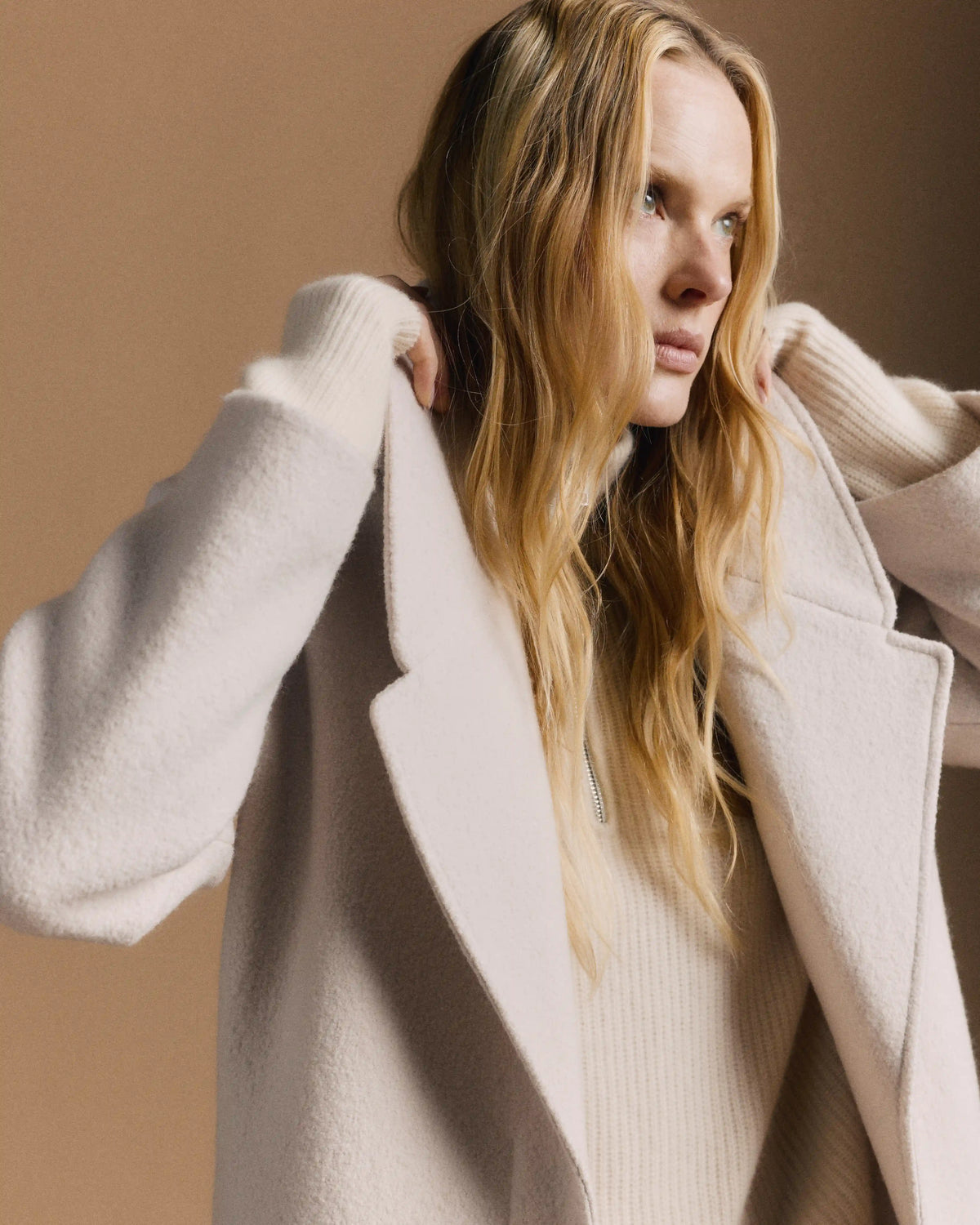 100% Merino Wool Shawl Collar Long Coat