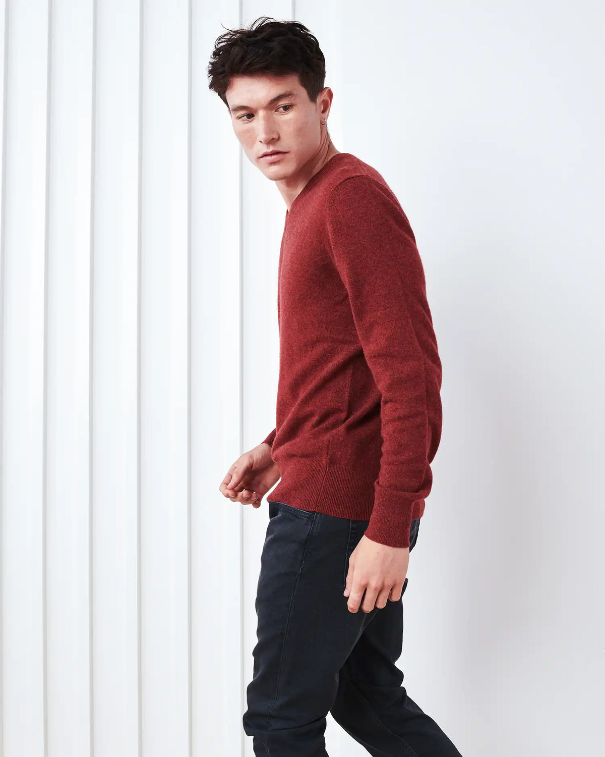 Mongolian Cashmere V-Neck Sweater