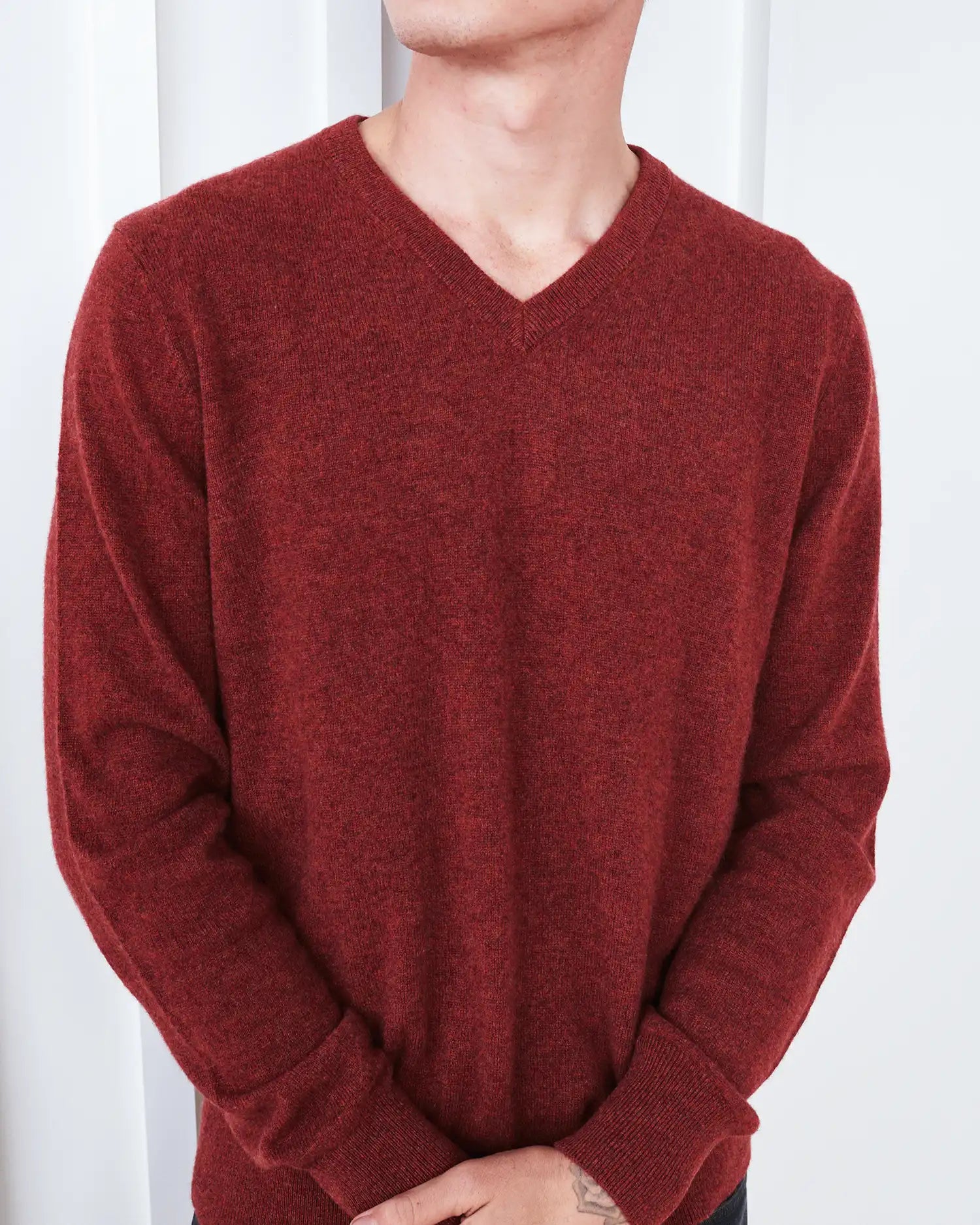 Mongolian Cashmere V-Neck Sweater