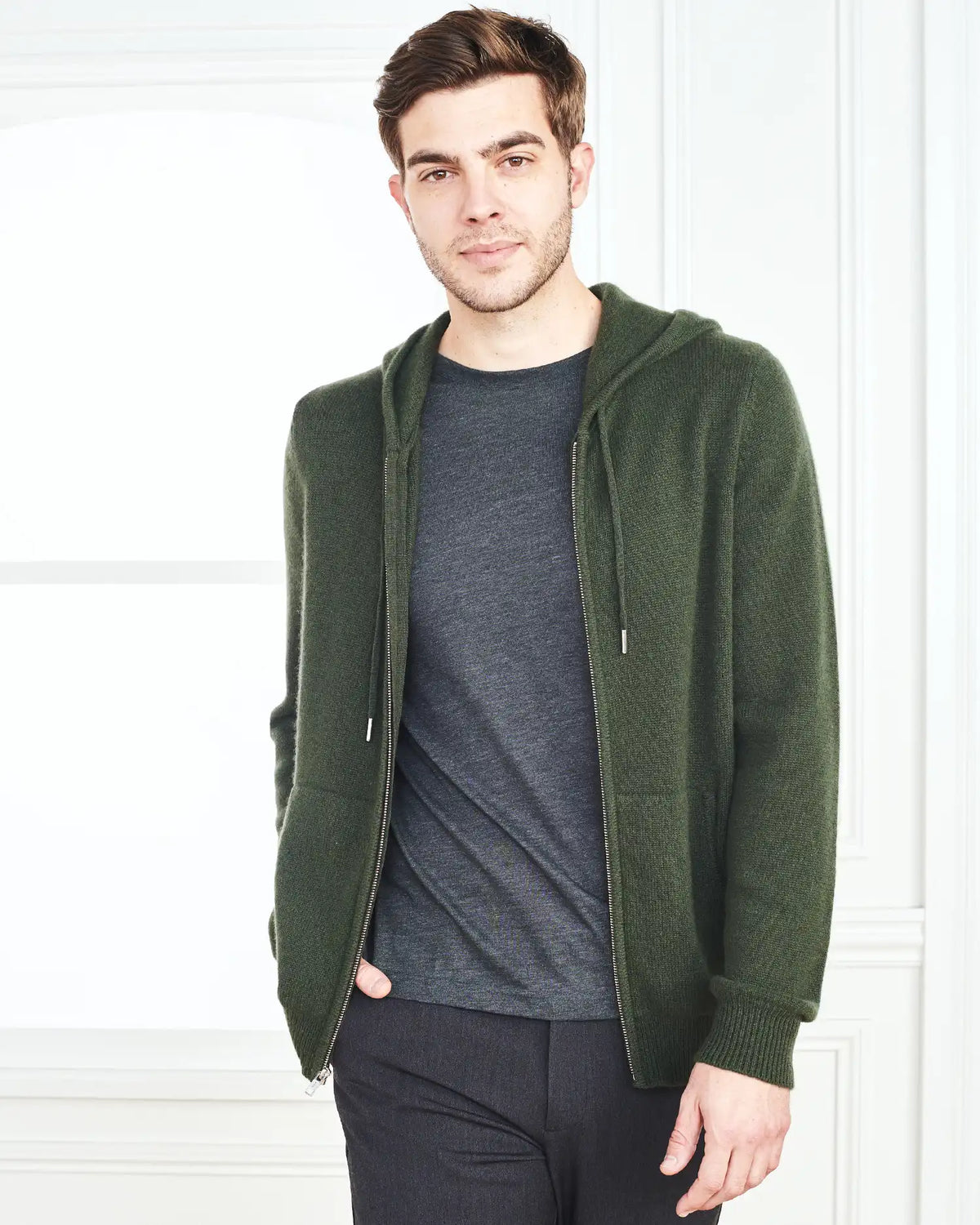 Mongolian Cashmere Full-Zip Hoodie