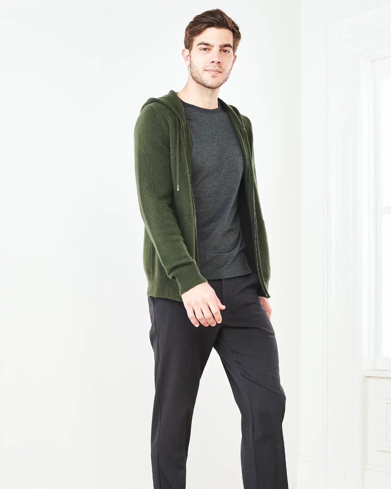 Mongolian Cashmere Full-Zip Hoodie
