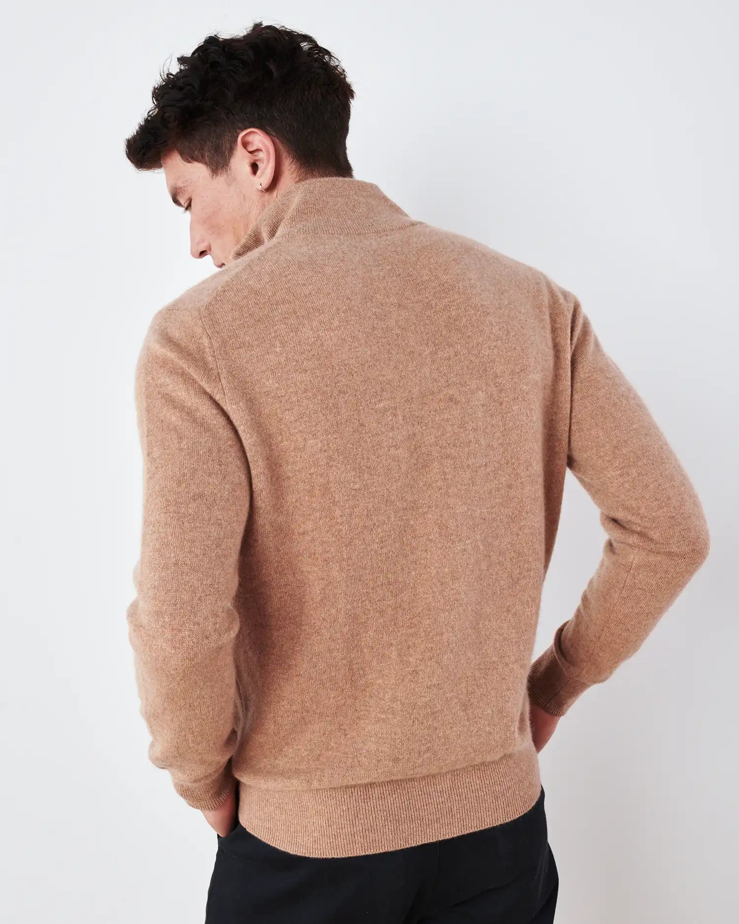 Mongolian Spring Cashmere Quarter Zip Sweater