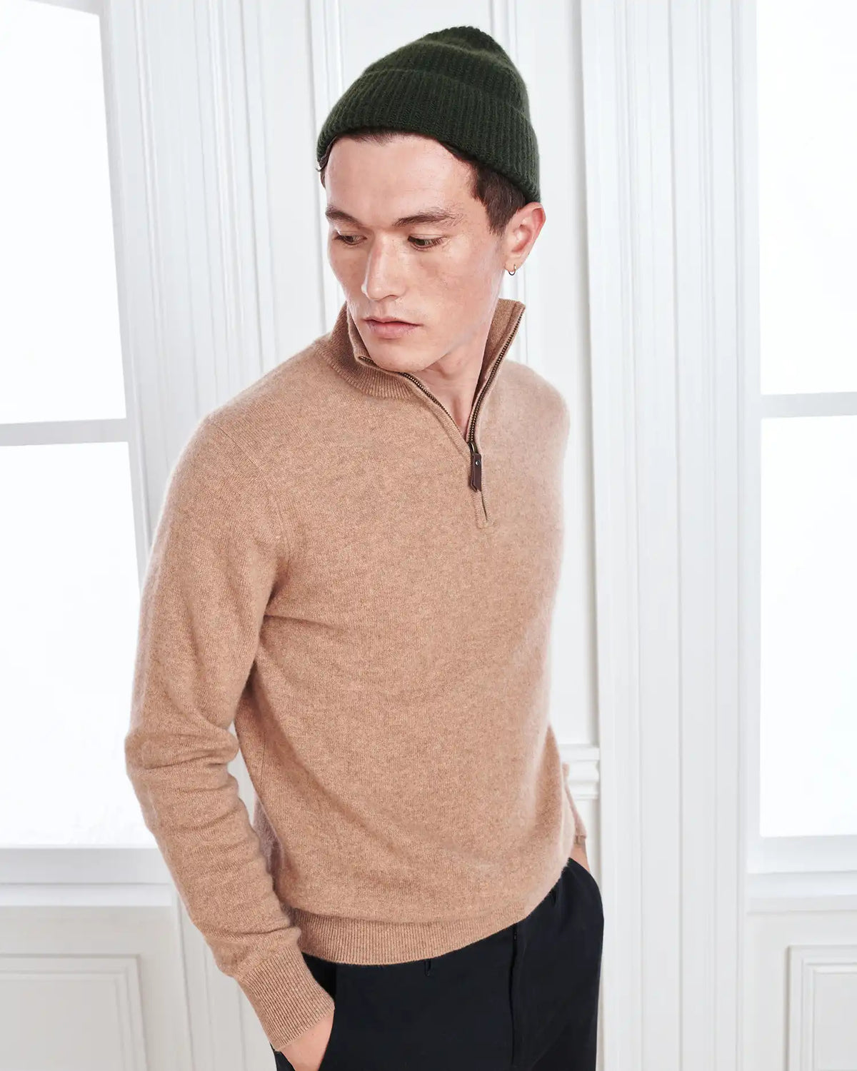 Mongolian Cashmere Ribbed Beanie